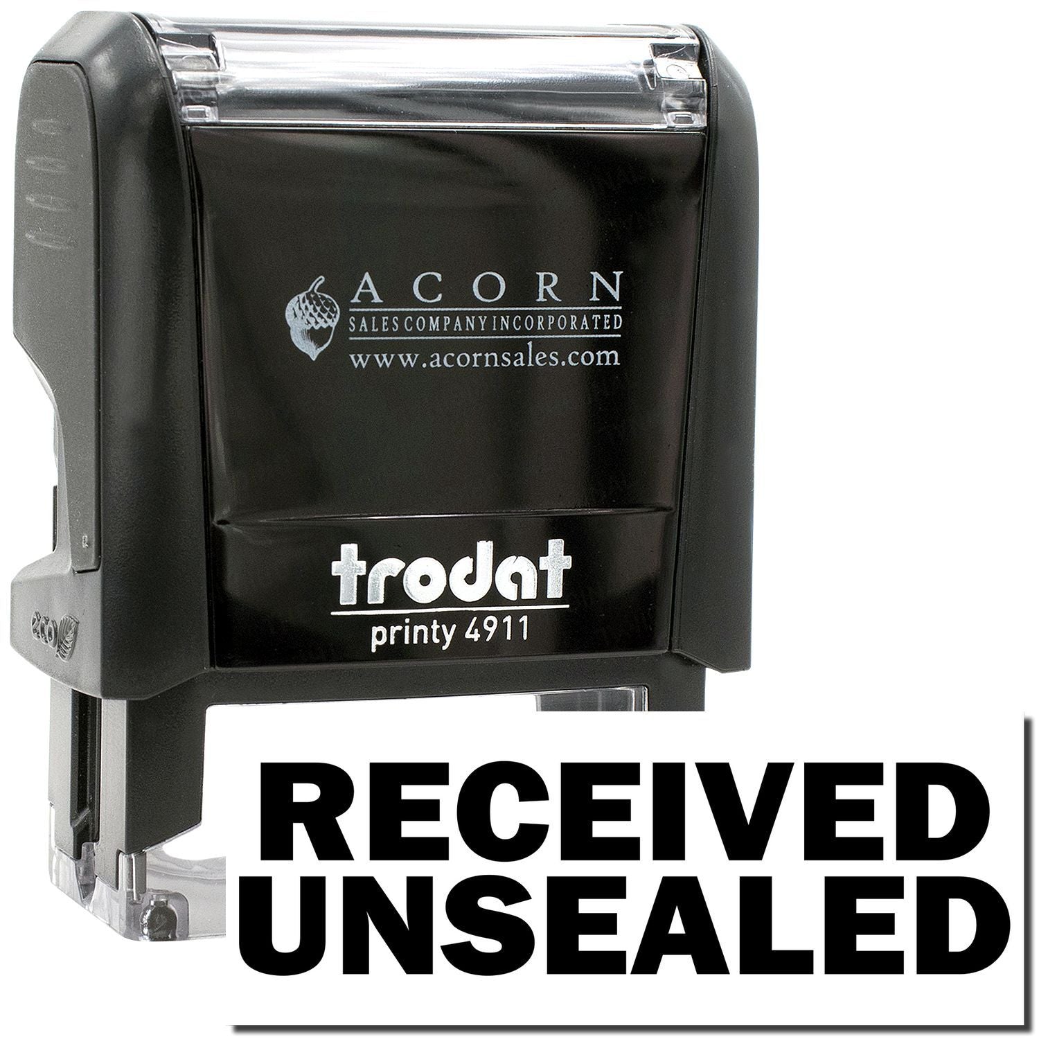 Trodat Printy 4911 self-inking Received Unsealed office stamp by Acorn Sales Company.
