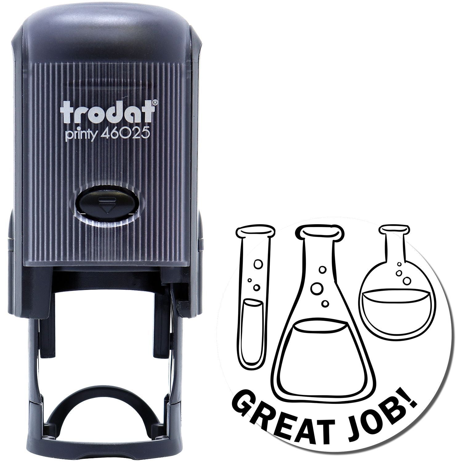 Trodat Printy 46025 self-inking stamp with Great Job science lab design icon