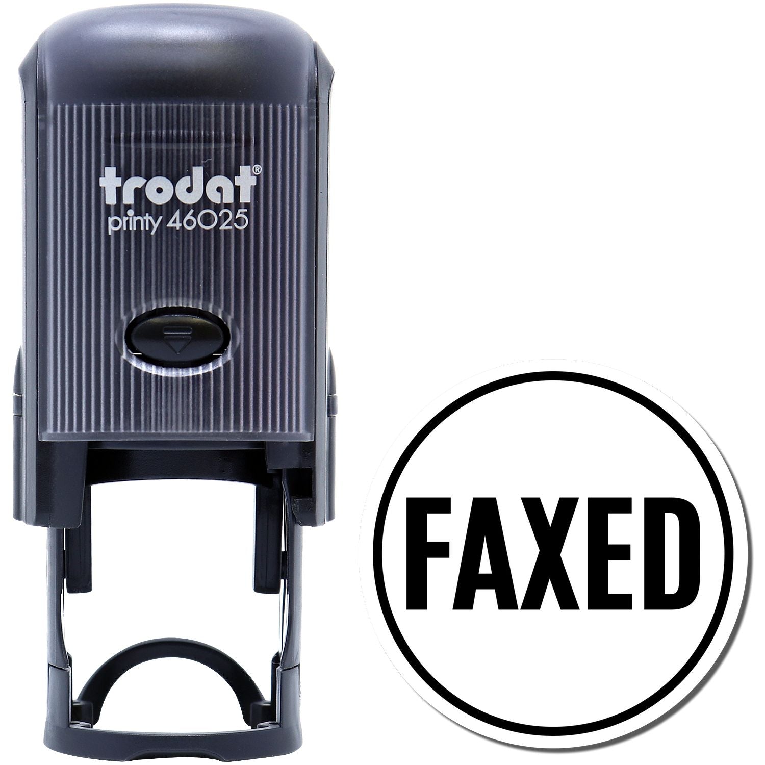 Trodat Printy 46025 self-inking faxed stamp, black office rubber stamp for documents and mail.