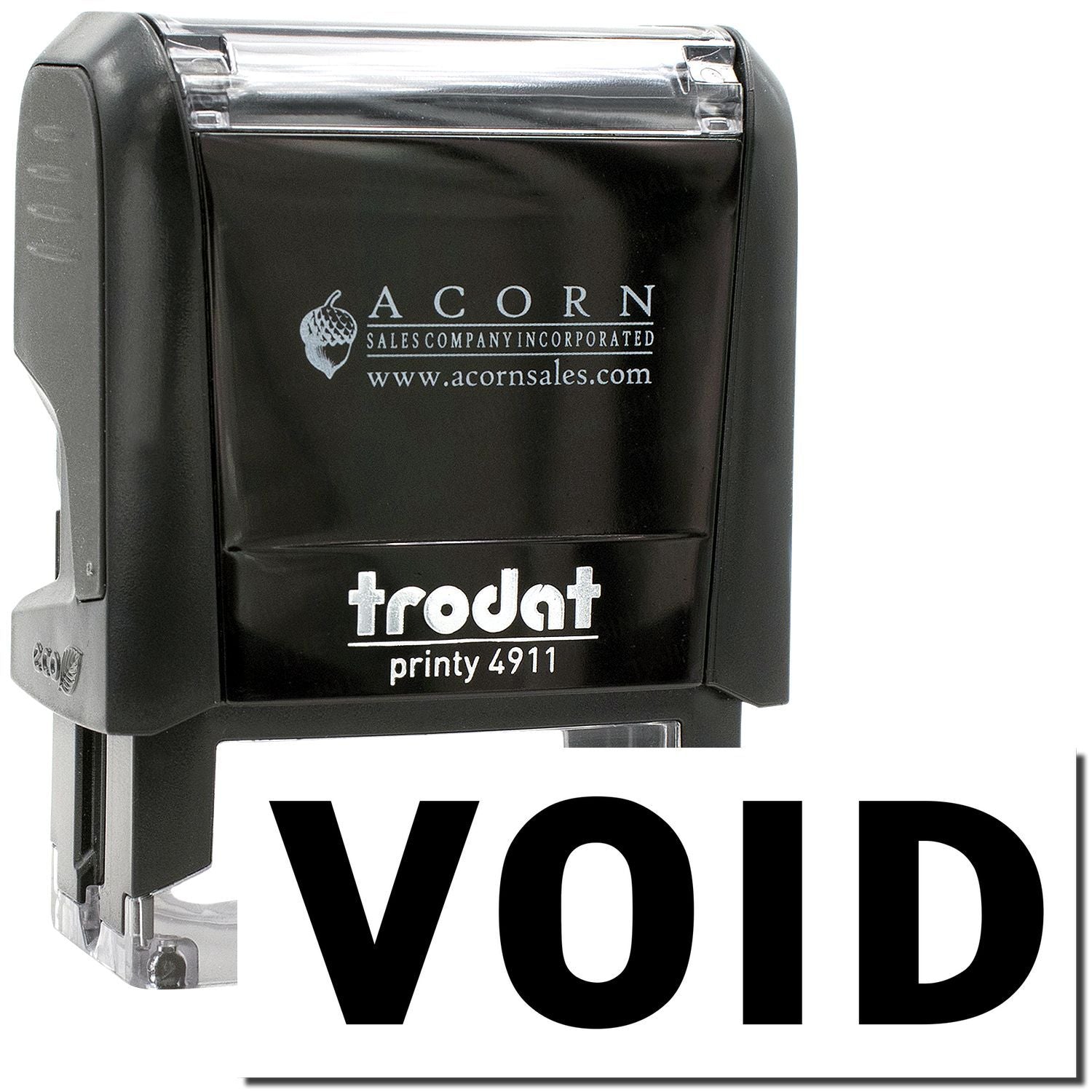 Trodat Printy 4911 VOID self-inking stamp by Acorn Sales Company, black office stamp tool
