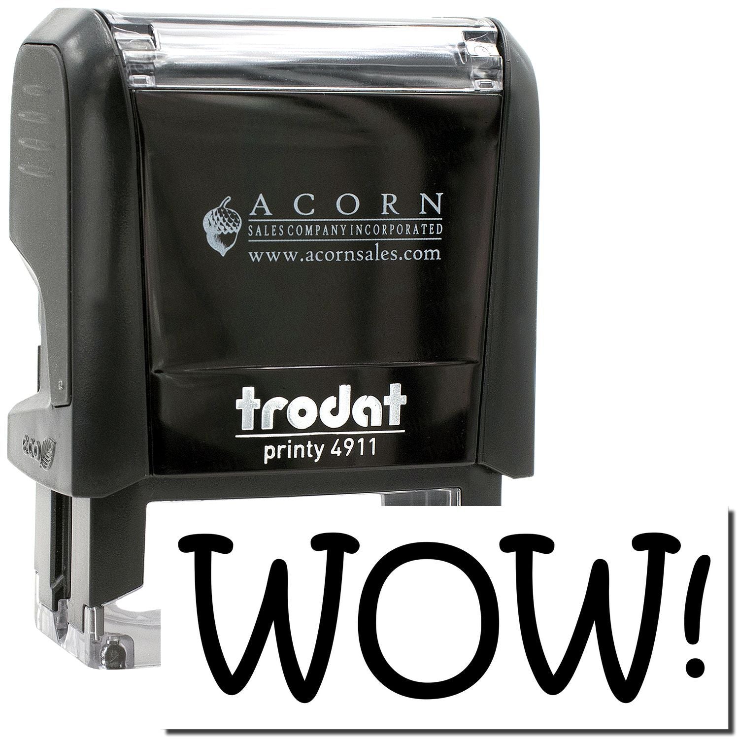 Trodat Printy 4911 self-inking rubber stamp by Acorn Sales with WOW! impression