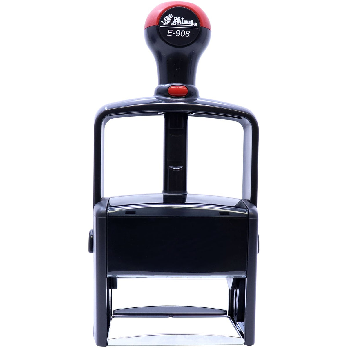 Shiny E-908 electronic stamp press head with model number, office labeling tool for accurate product identification and purchase