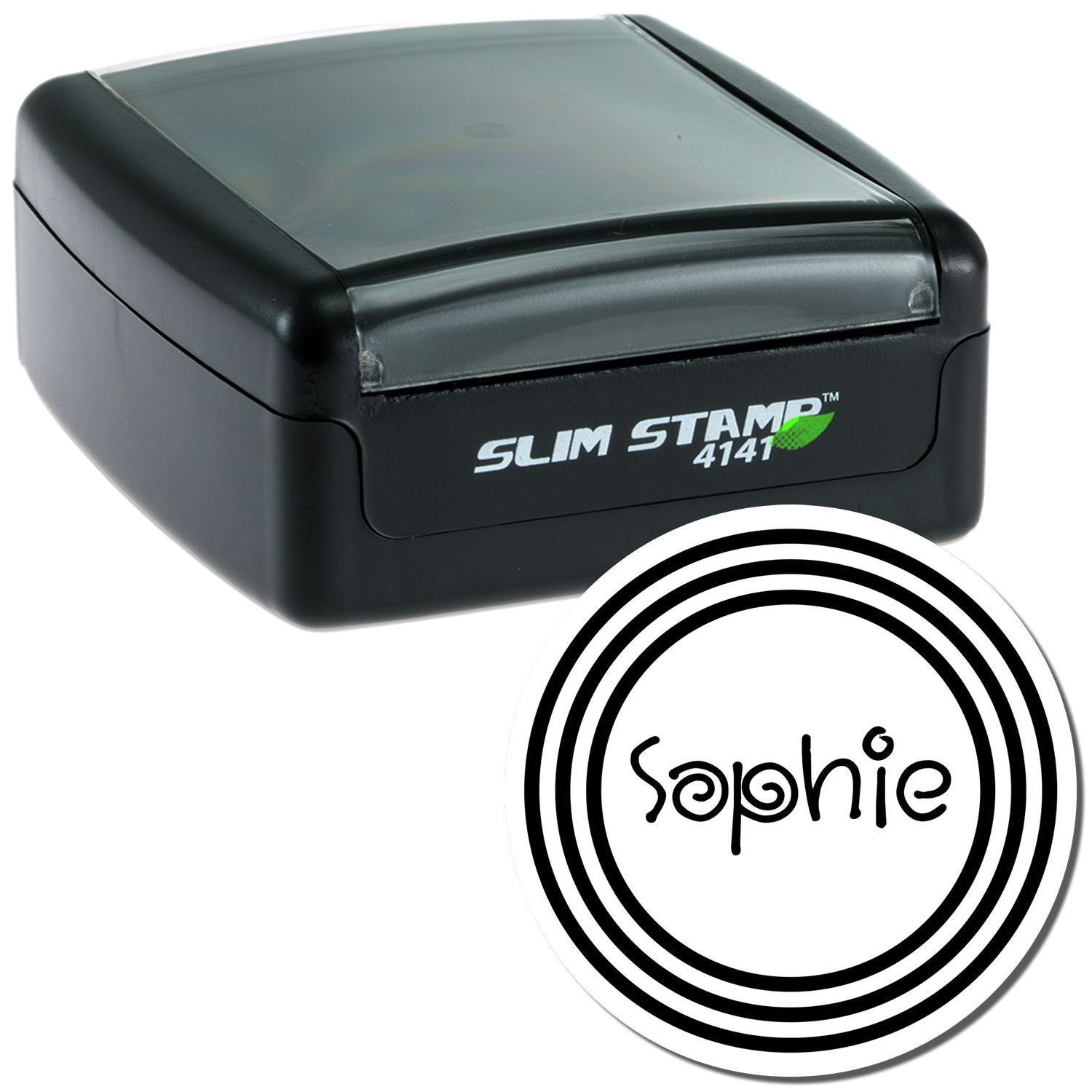 Slim Stamp 4141 self-inking stamp device for quick document marking and branding, shown on white background.