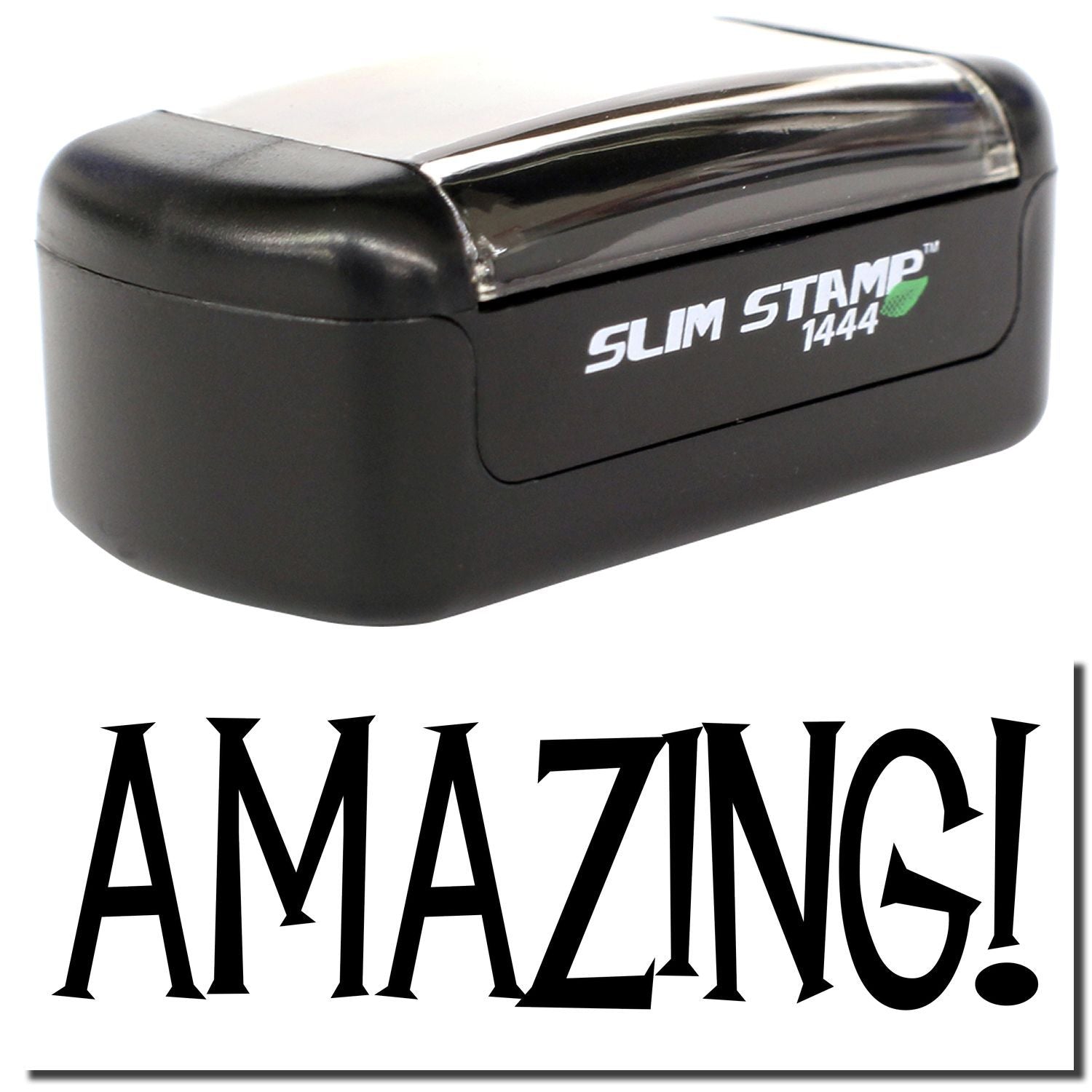 Slim Stamp 1444 self-inking custom stamp with AMAZING! design on a white background