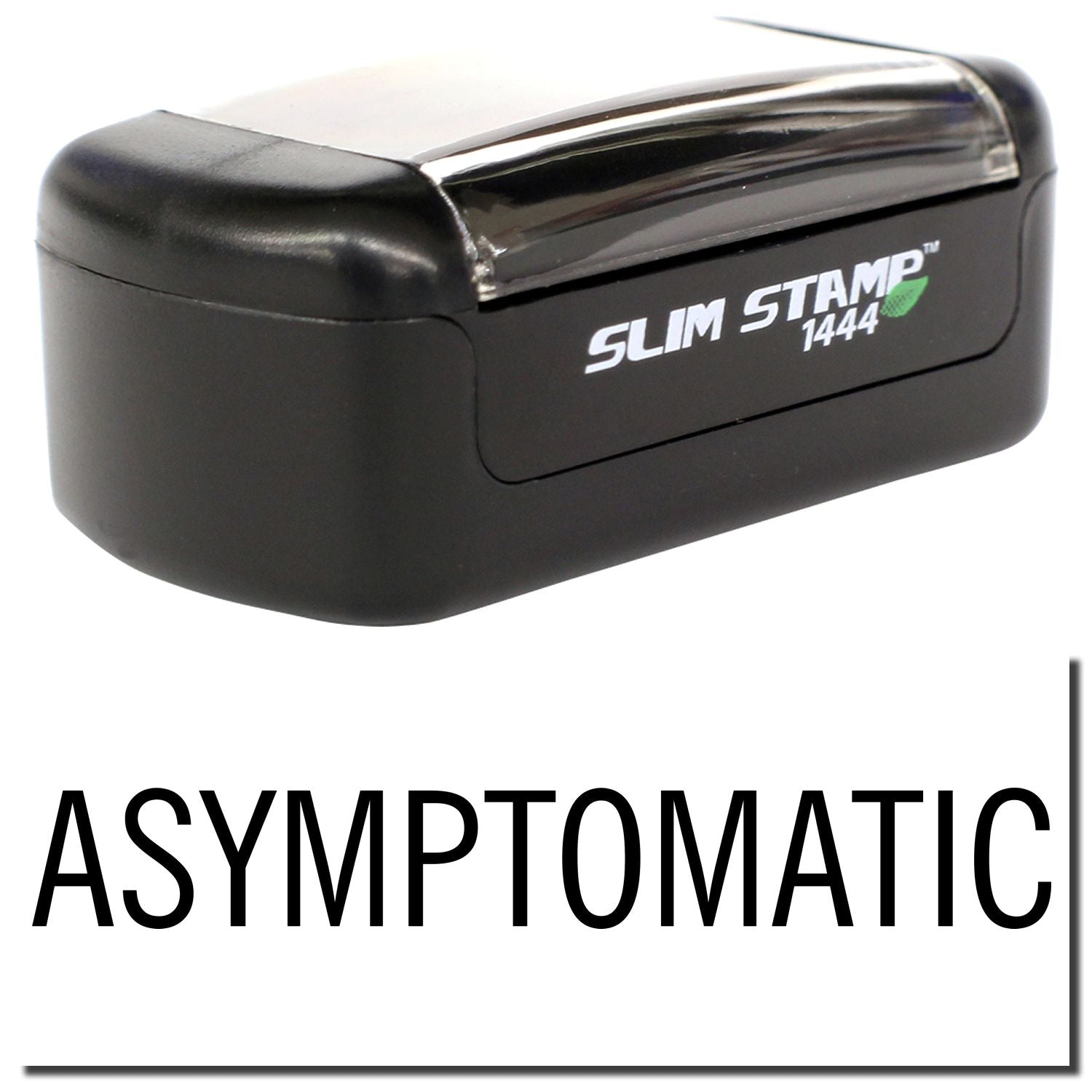 Slim Stamp 1444 asymptomatic self-inking office stamp in black casing