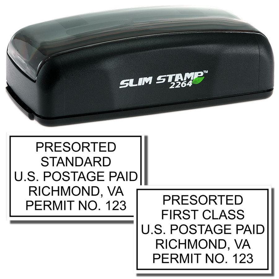 USPS presorted standard and first-class postage-paid stamp, Richmond, VA permit no. 123 for bulk mailing labels