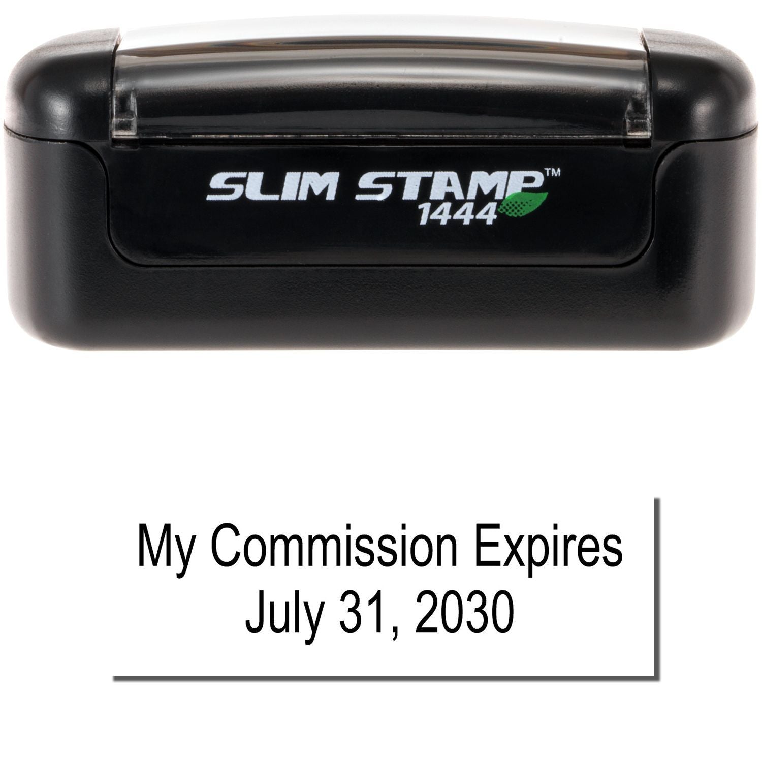 Slim Stamp 1444 self-inking notary commission expiration stamp reading My Commission Expires July 31, 2030