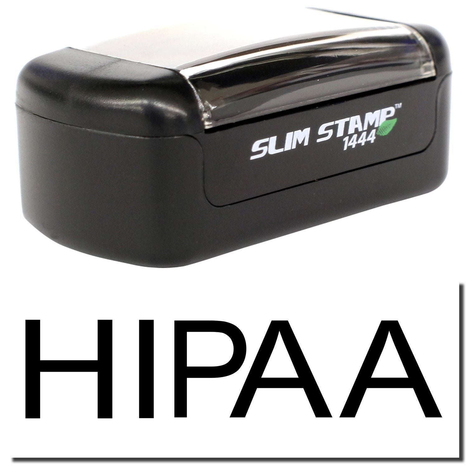 HIPAA privacy stamp, black Slim Stamp 1444 self-inking office stamper for medical records.