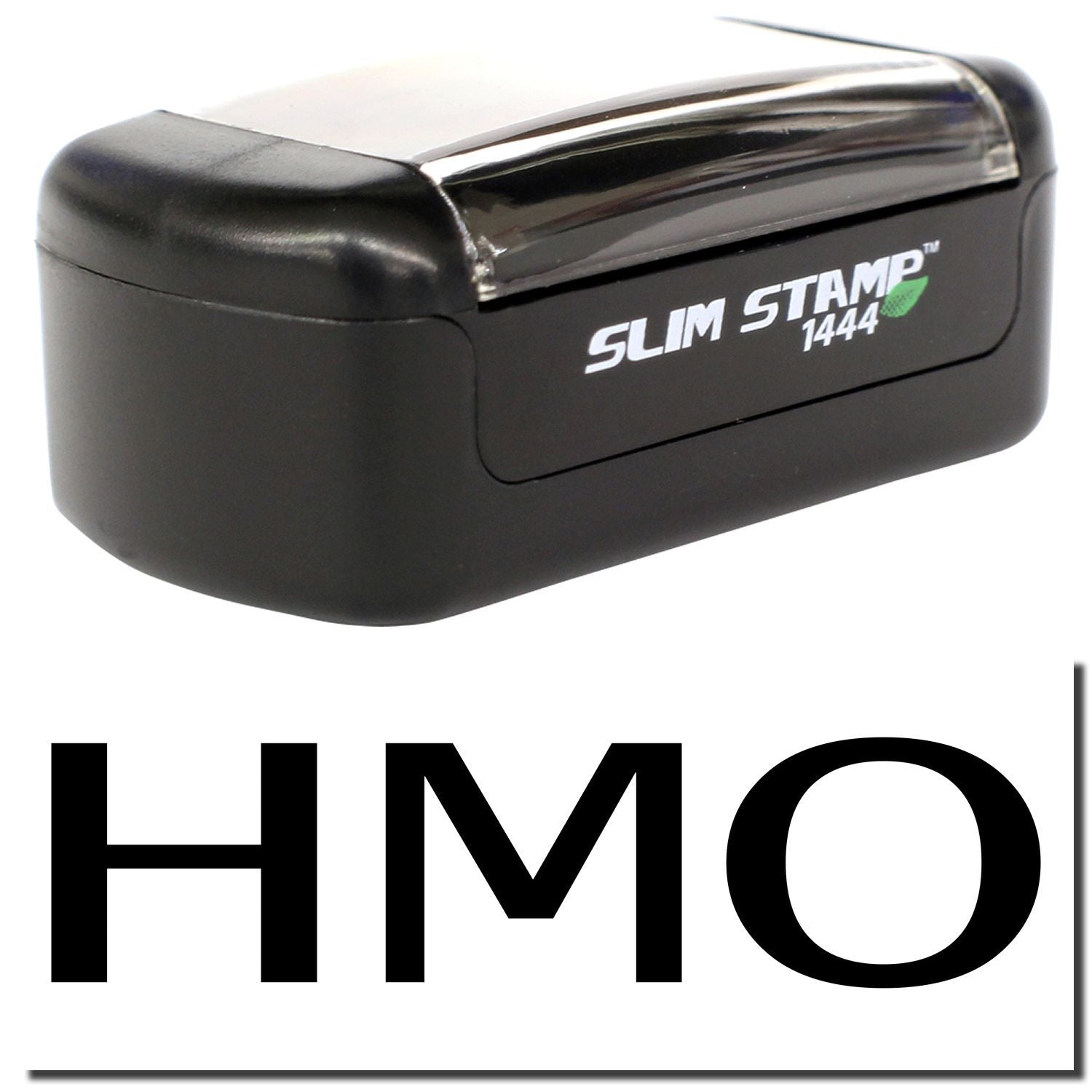 Black Slim Stamp 1444 HMO self-inking stamp on white background