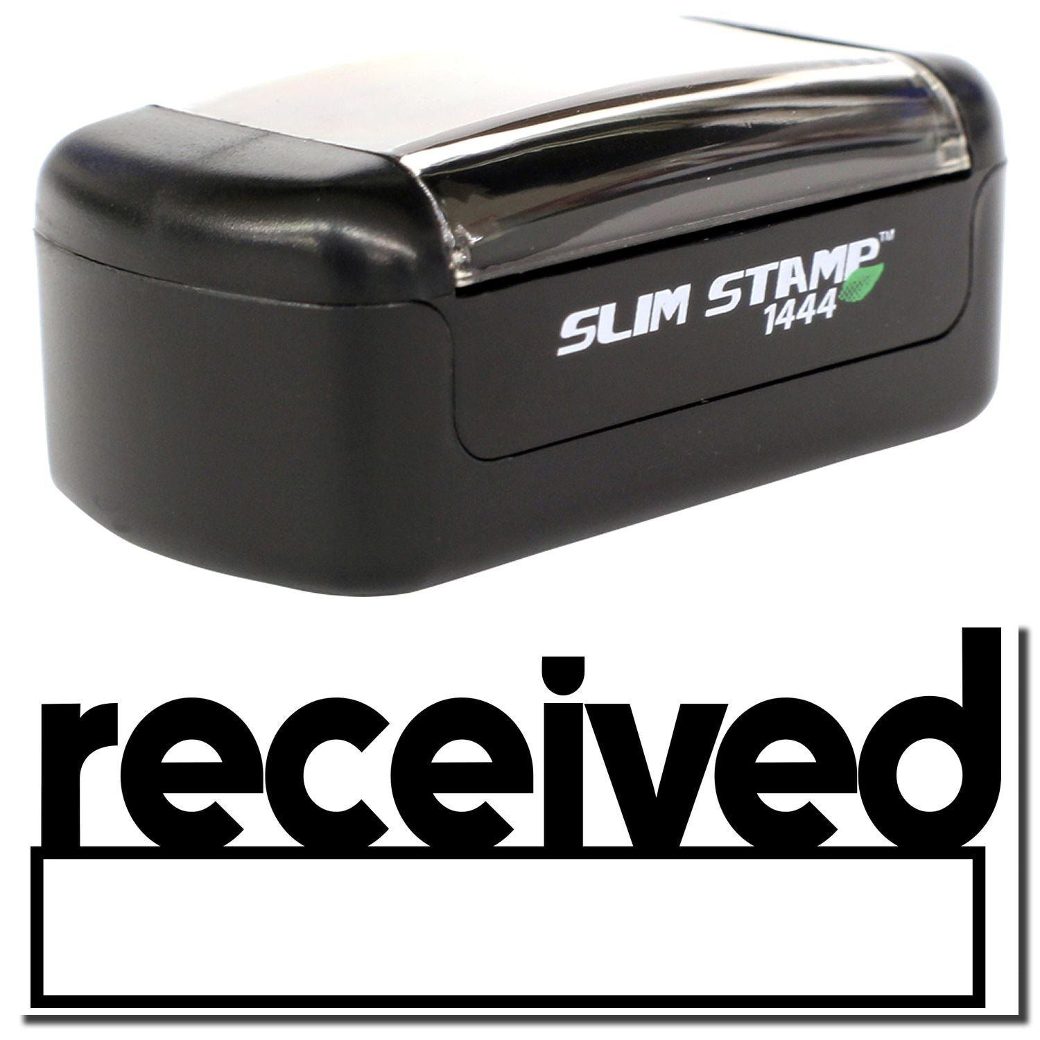Black Slim Stamp 1444 self-inking Received office stamp for document marking