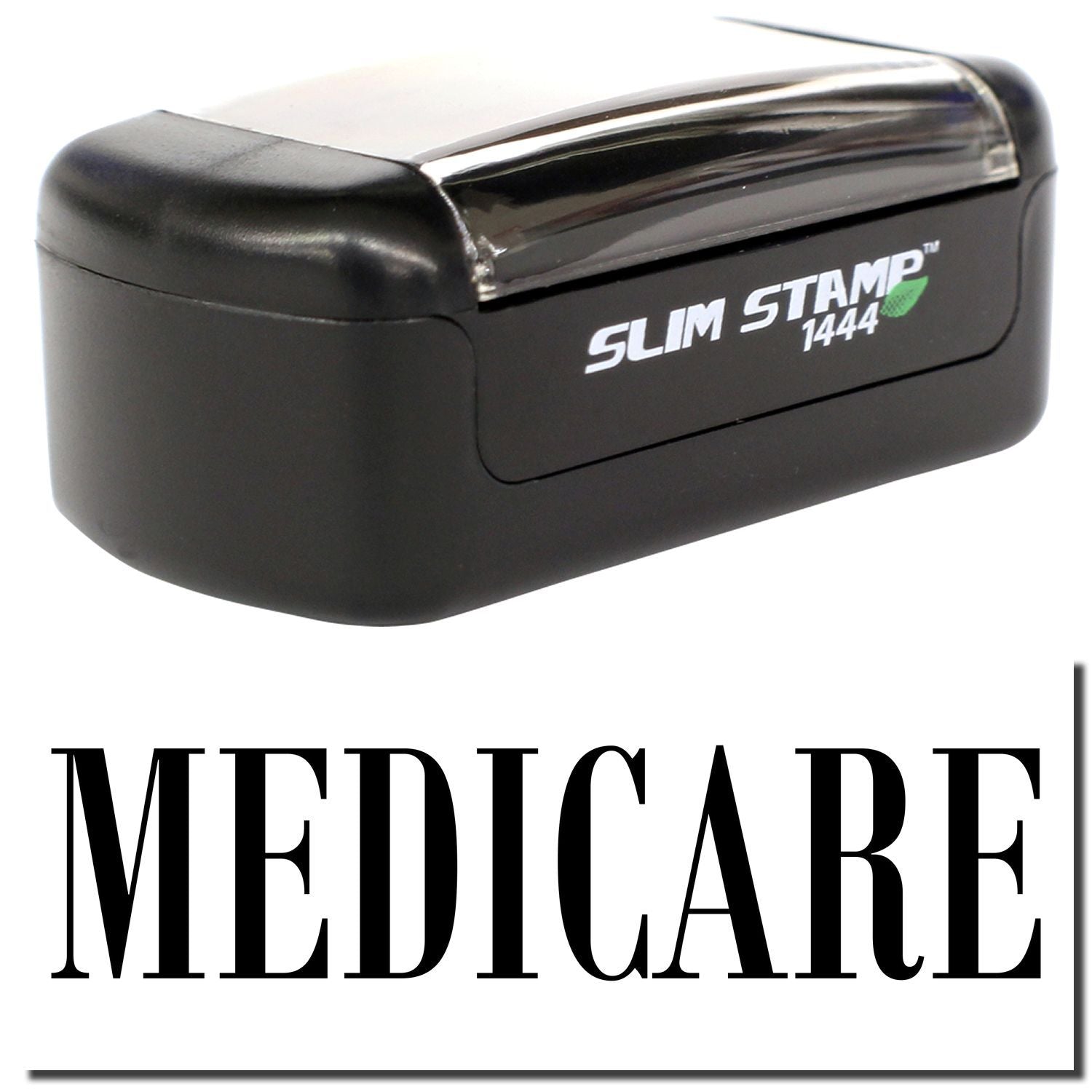 Slim Stamp 1444 Medicare self-inking stamp in black compact design