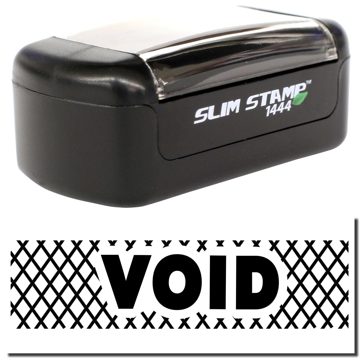 Black Slim Stamp 1444 self-inking VOID stamp for office documents and approval marking