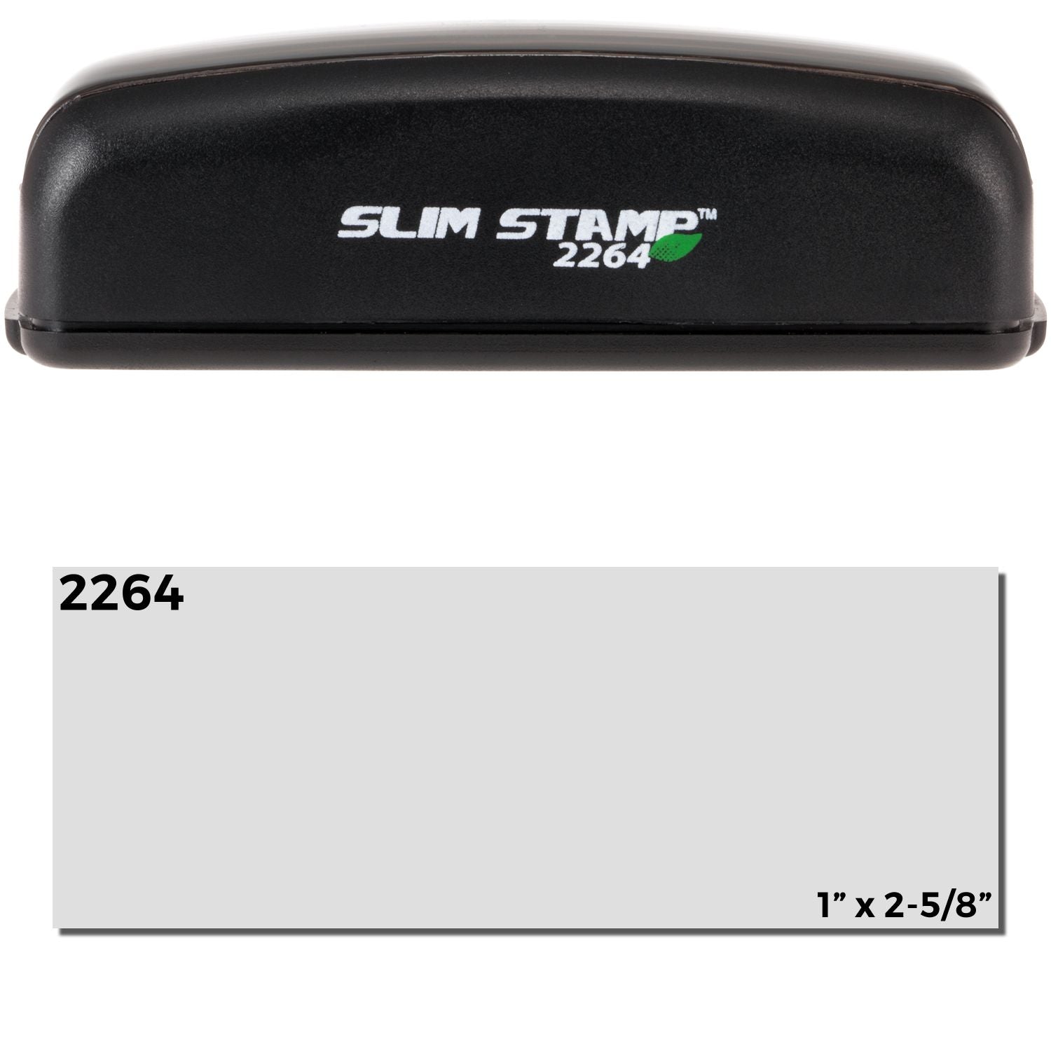 Slim Stamp 2264 ink stamp for fast product labeling, 1" x 2-5/8" impression size and compact design.