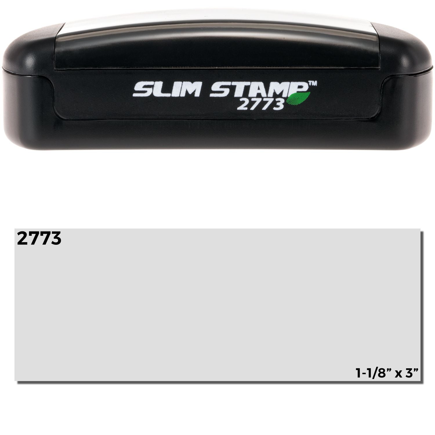 Slim Stamp 2773 stamp label, product size 1-1/8 by 3 inches for marking items and packages