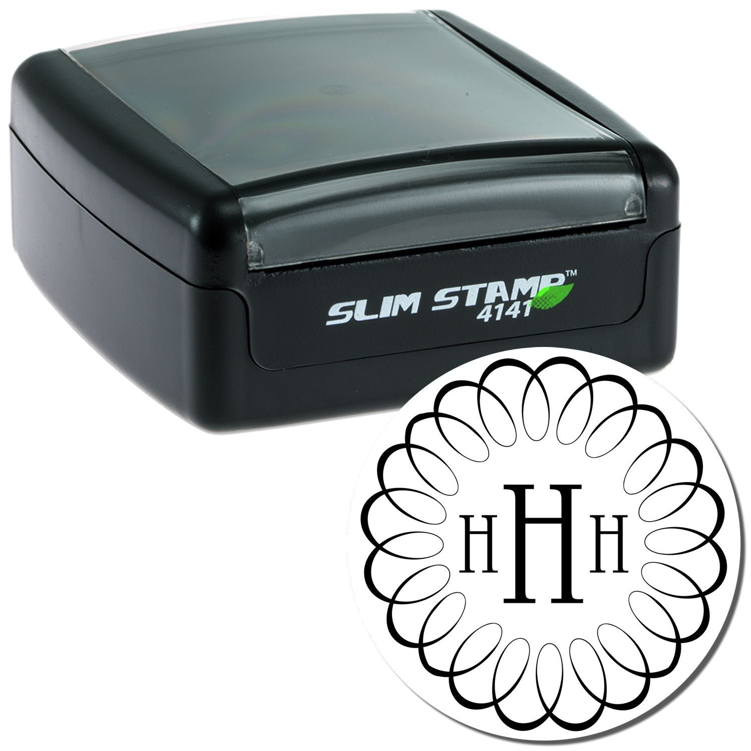 Slim Stamp 4141TM self-inking stamp with HH logo for fast, clean document marking and approvals.