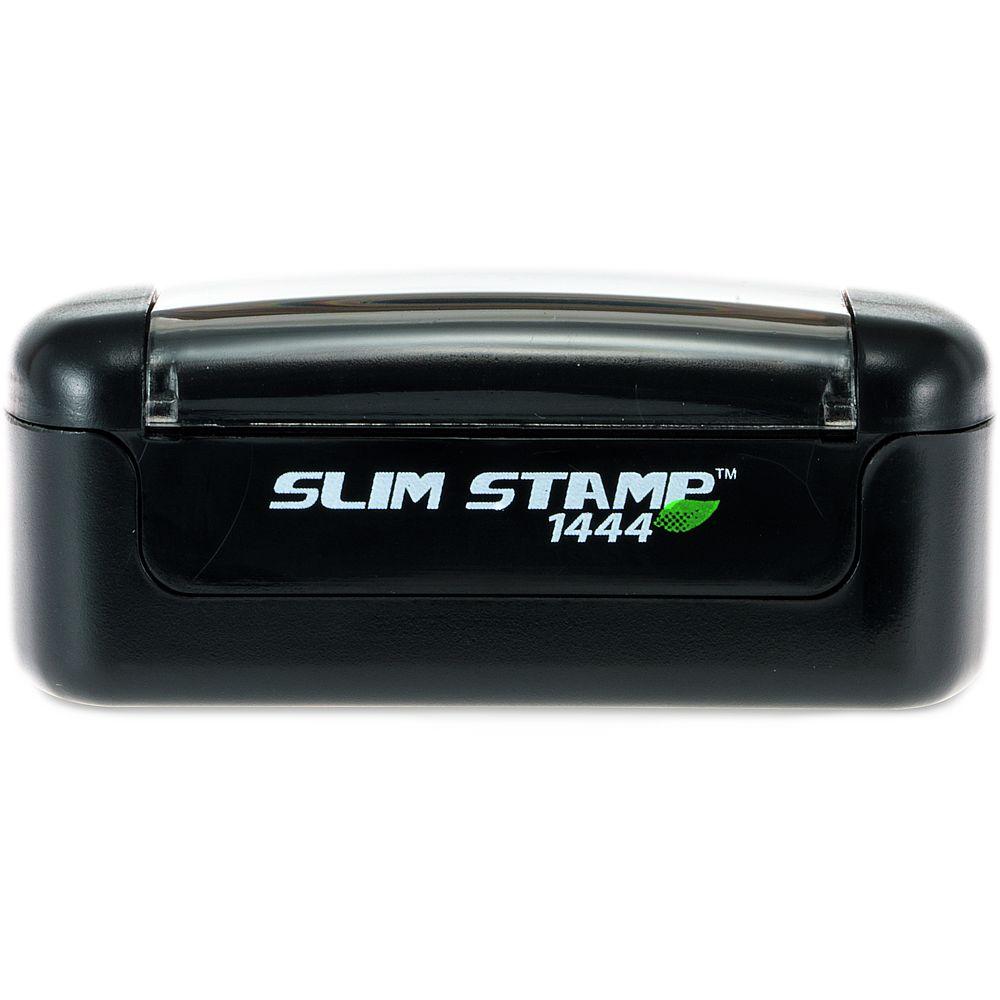 Black Slim Stamp 1444 self-inking stamp on white background