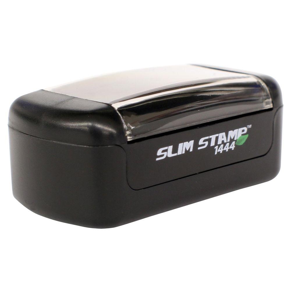 Black Slim Stamp 1444 self-inking rubber stamp on white background