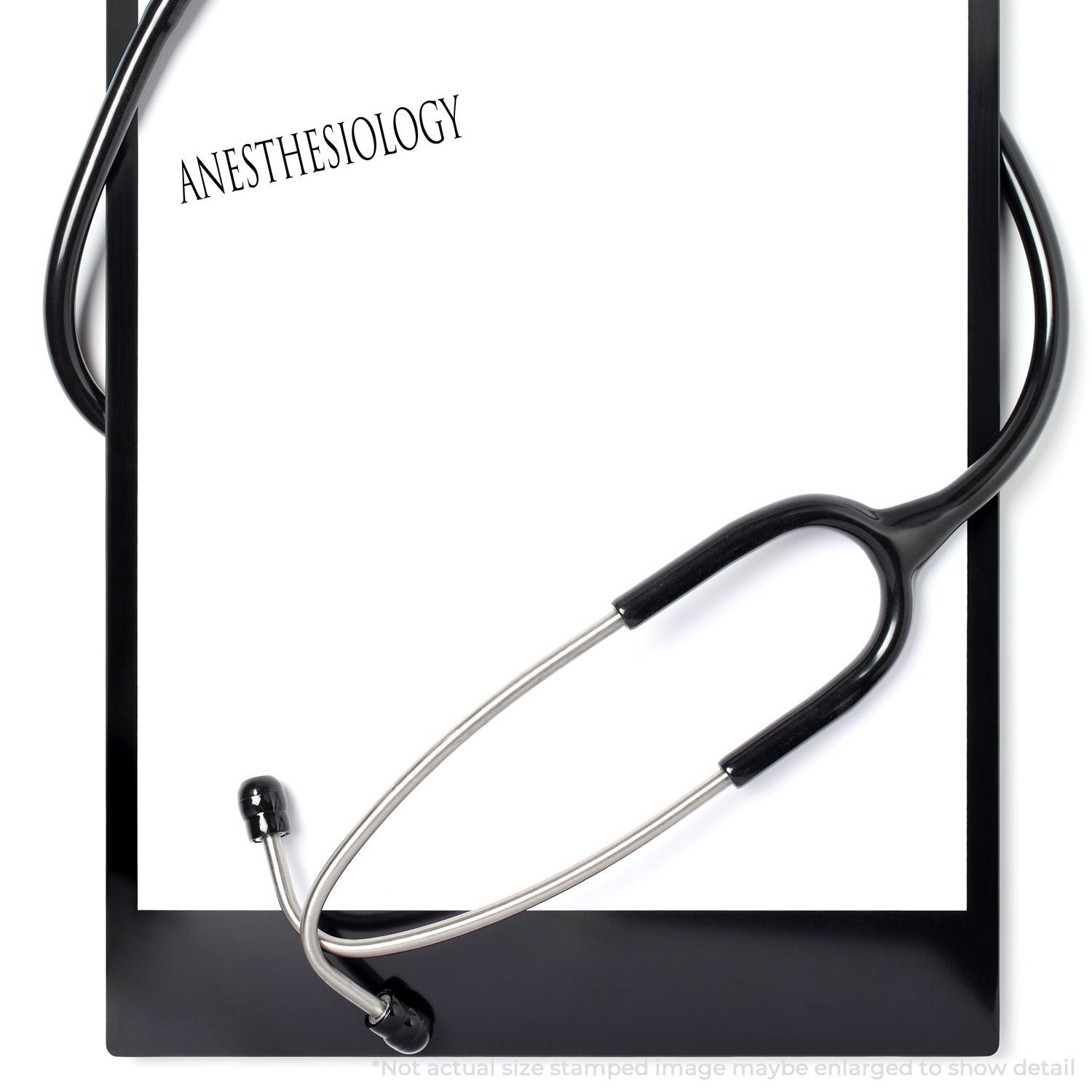 Stethoscope on anesthesiology clipboard, medical healthcare concept for anesthesia and patient care.