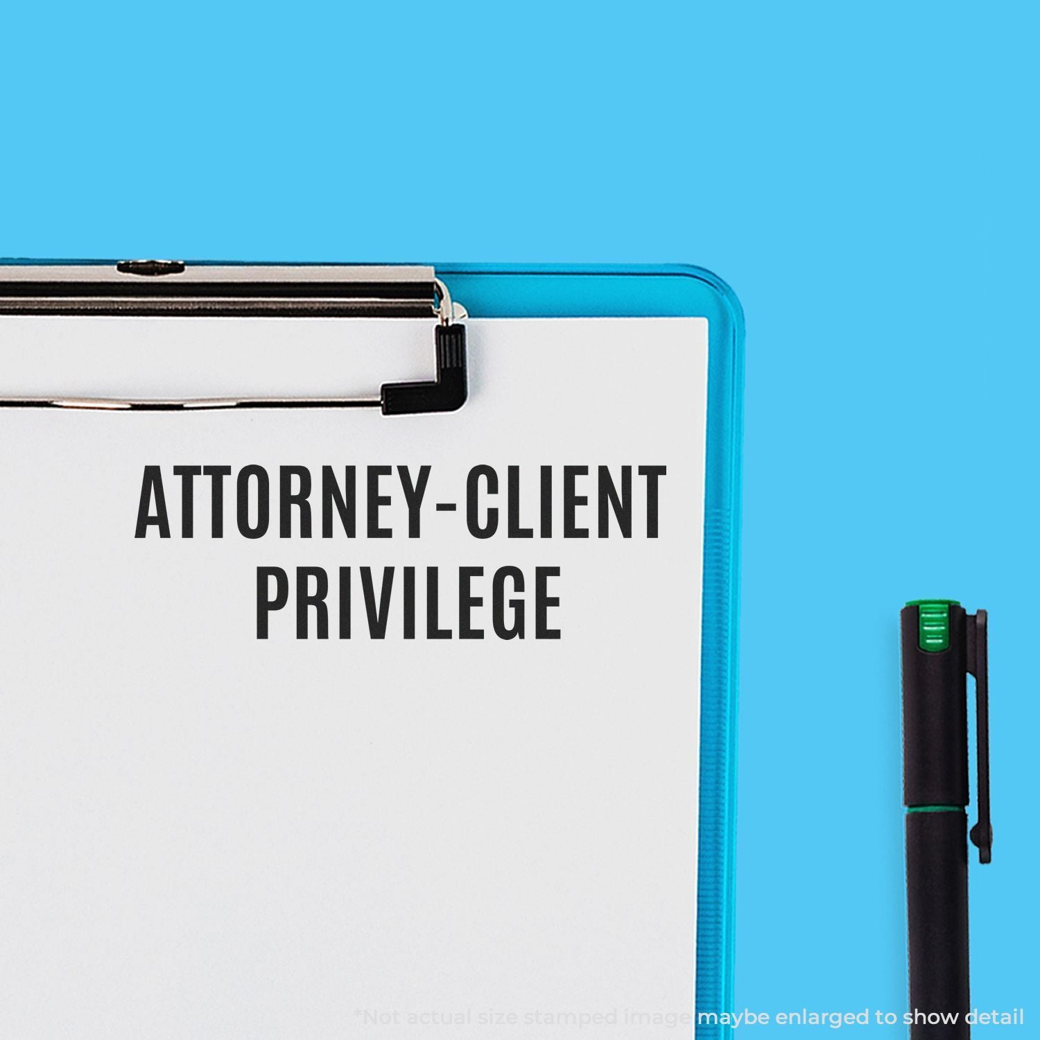 Attorney-client privilege concept on clipboard with pen, legal confidentiality protection for law firm clients.
