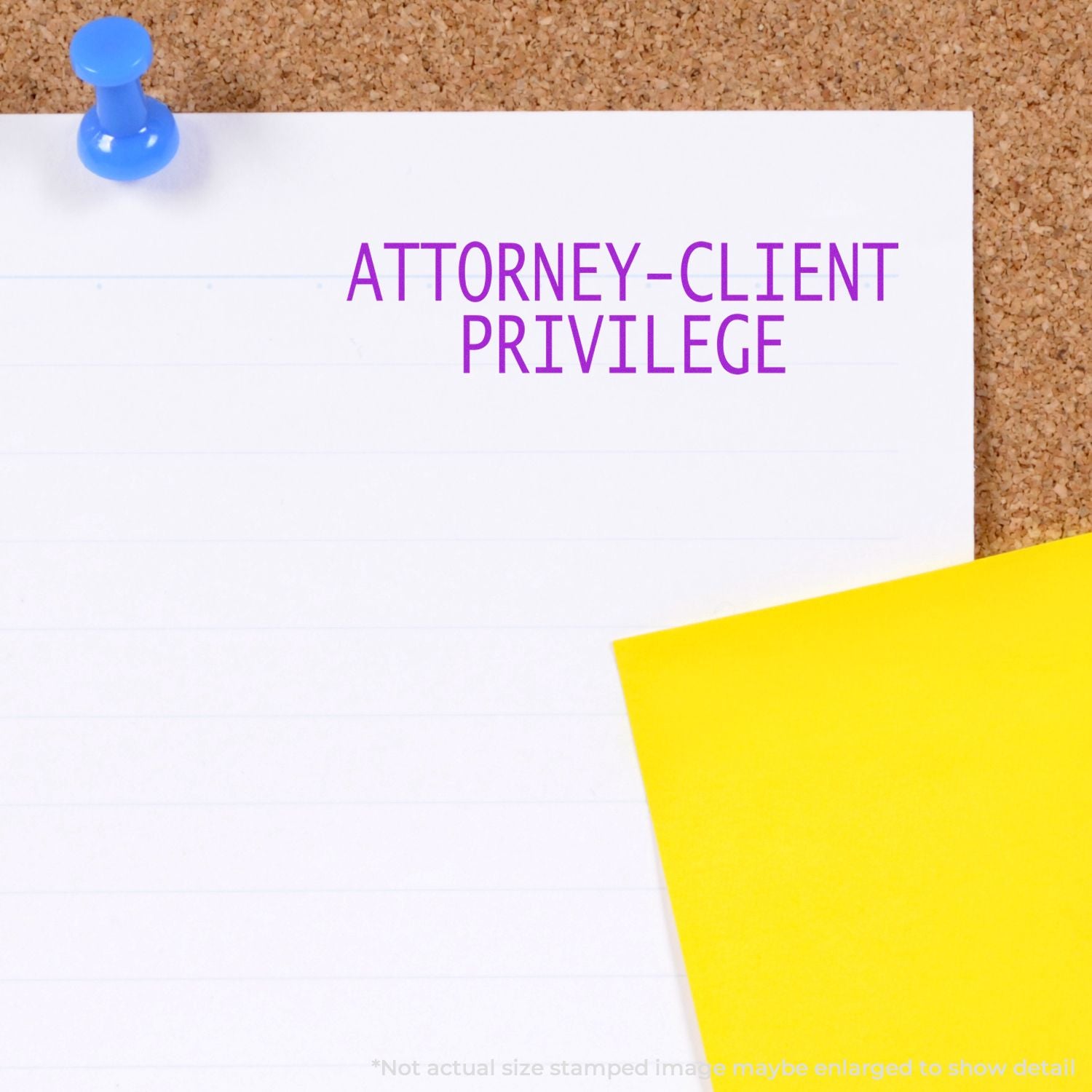 Attorney-client privilege sign on white note card with pushpin, legal confidentiality concept for law firms and communication protection.