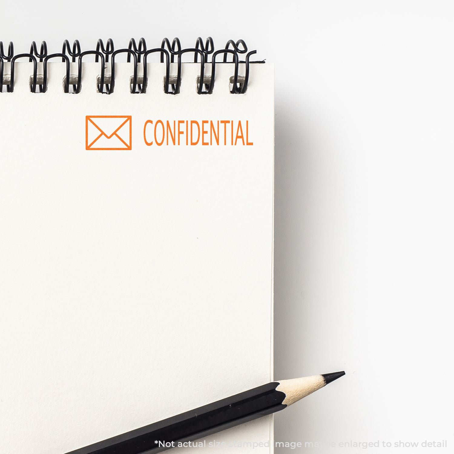 Confidential document label with orange envelope icon and binder clips, security warning for sensitive files.