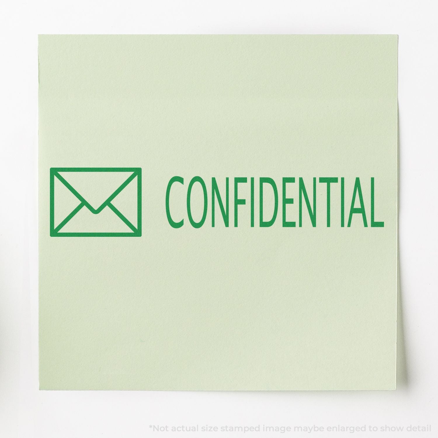 Confidential document label with green envelope icon reading CONFIDENTIAL, indicating private, secure correspondence handling.