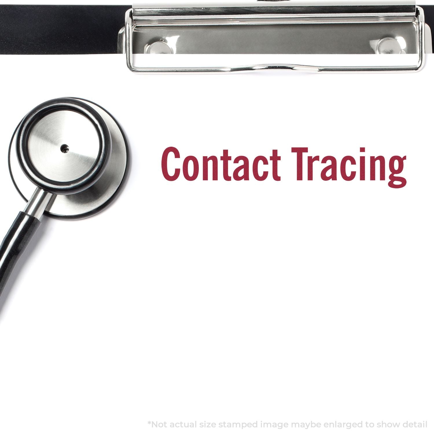 Contact tracing concept image with stethoscope and clipboard, highlighting public health disease exposure tracking