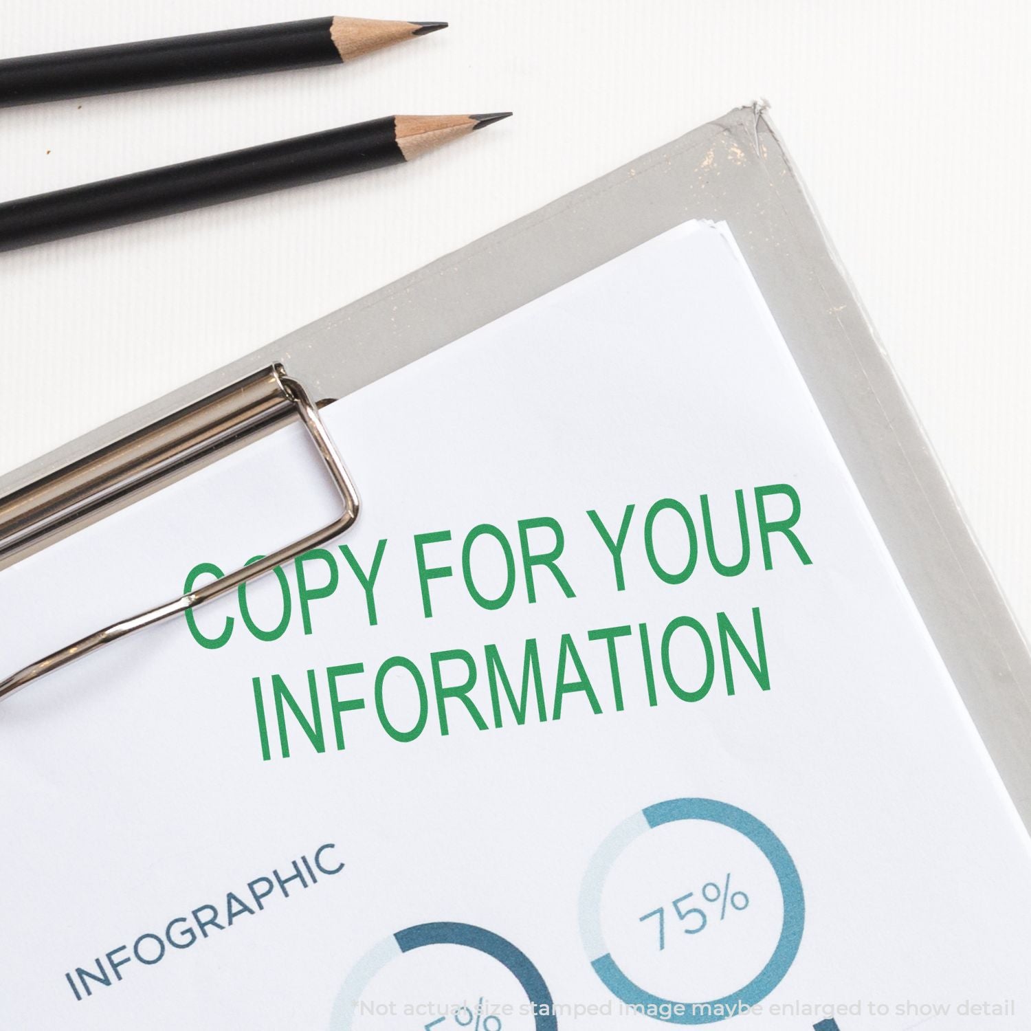 Copy for your information note with pencils and paper, highlighting informational copywriting and graphic design on documents.