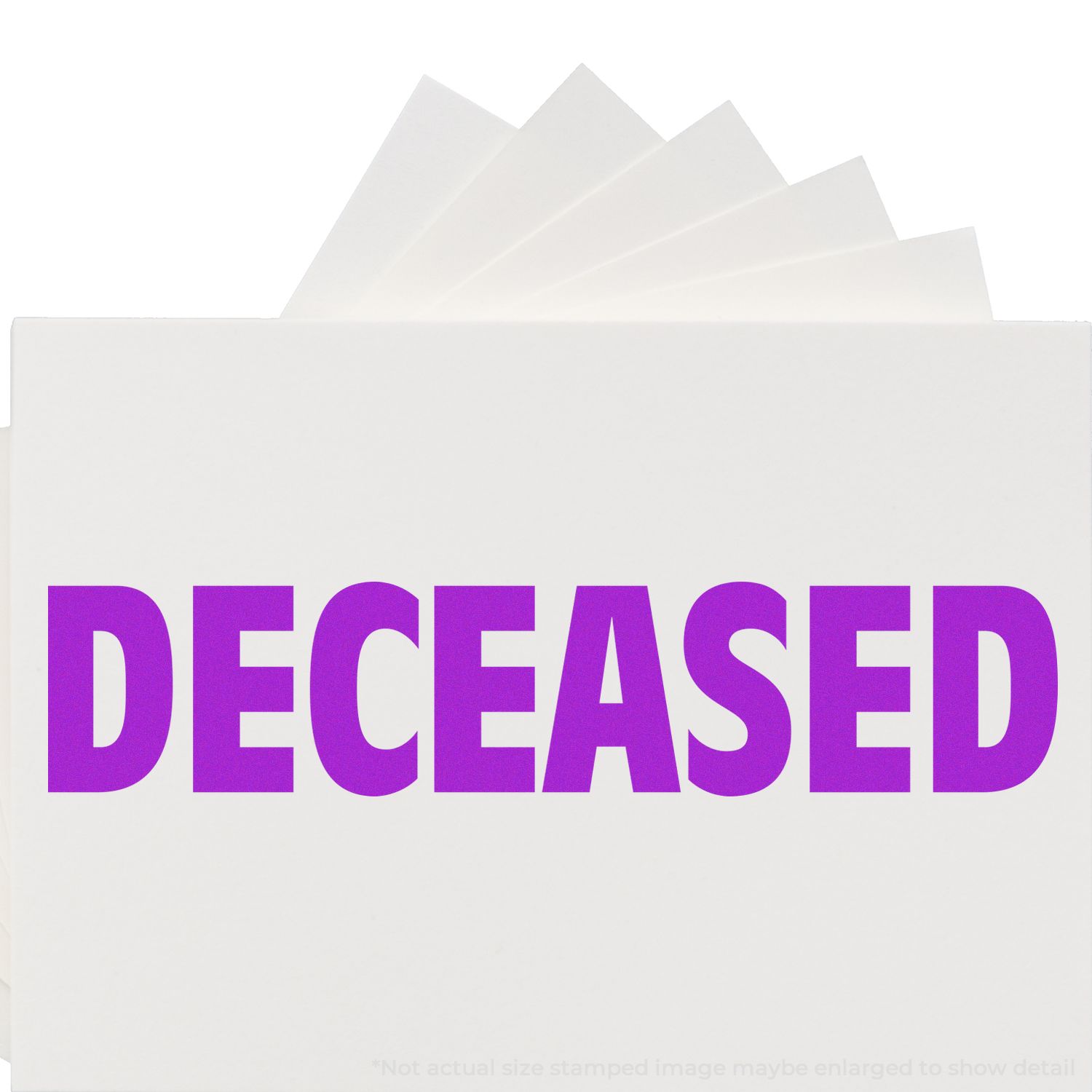 Purple DECAFSED stamp on a white package, indicating a decaf coffee product branding.