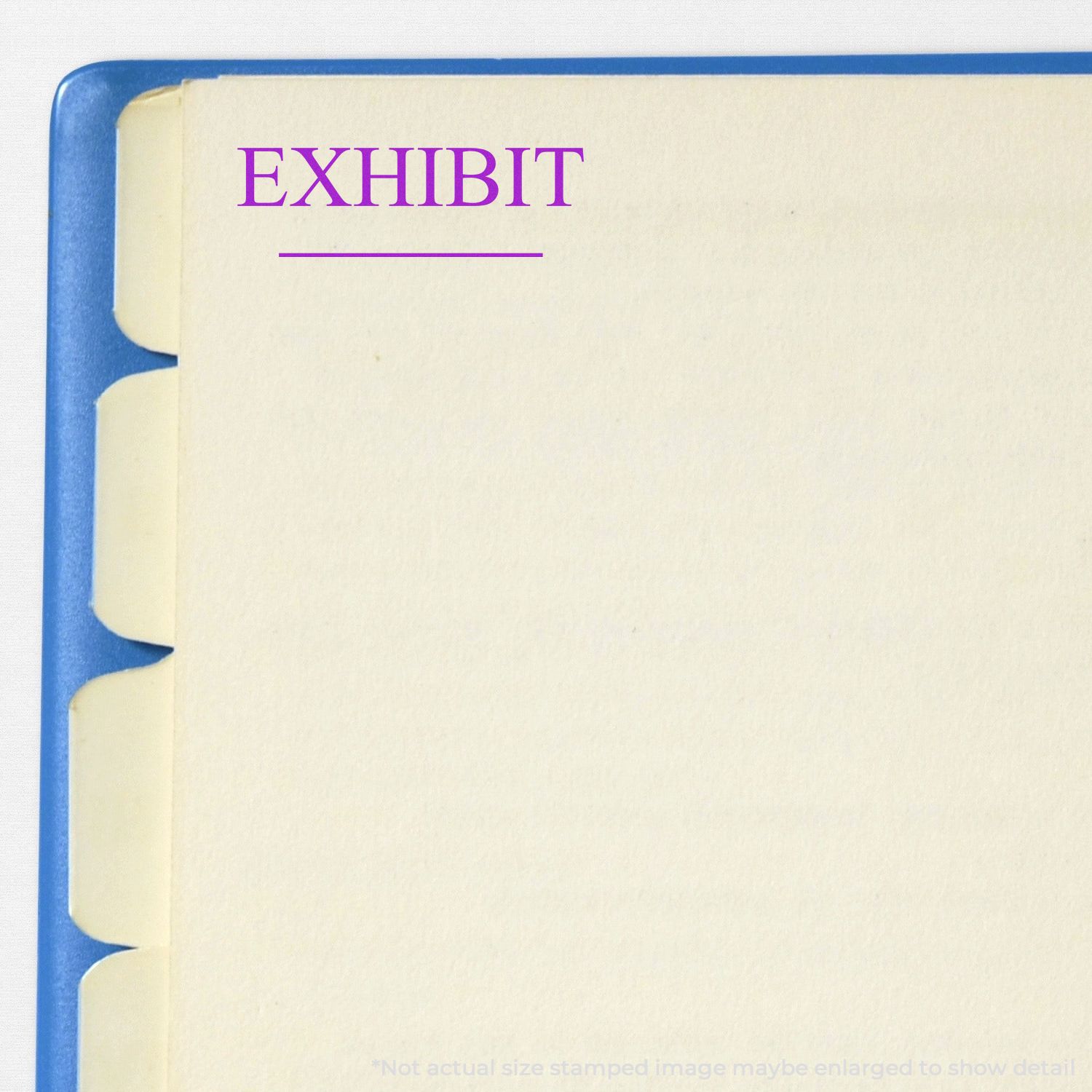Legal exhibit placeholder on document tab labeled EXHIBIT, used for court evidence and trial exhibit identification in legal filings.
