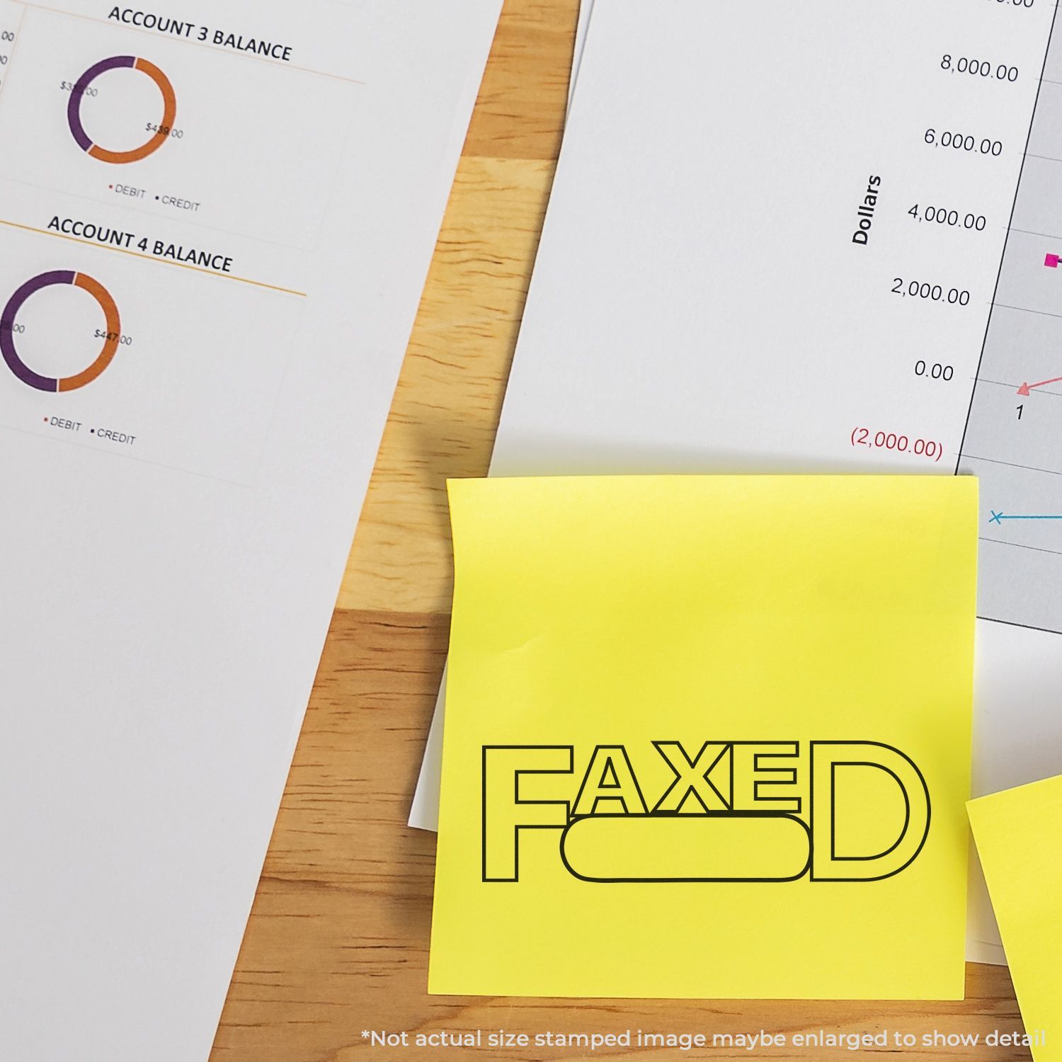 Financial accounting dashboard with account balance charts in dollars and a yellow note reading FIXED for budgeting context