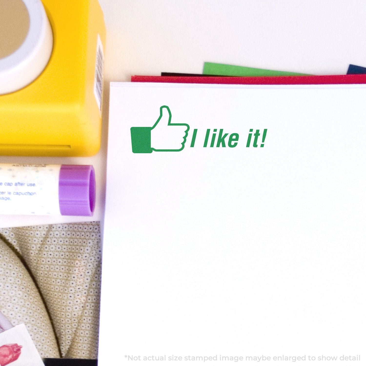 Thumbs up I like it! label on colorful personal care products, promoting customer satisfaction with skincare supplies.