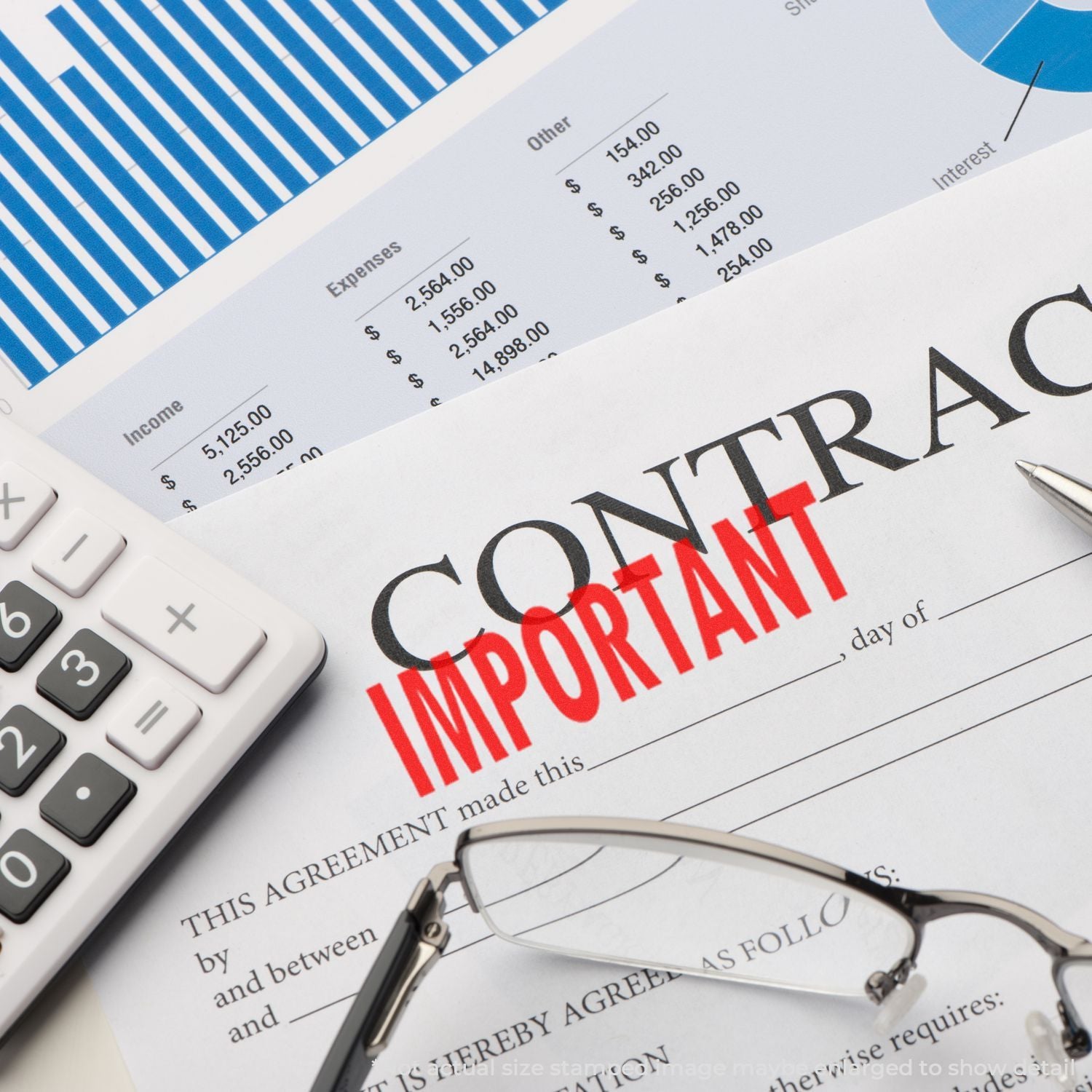 Financial report with IMPORTANT stamp, showing income, expenses, and interest figures for budgeting and financial reporting.