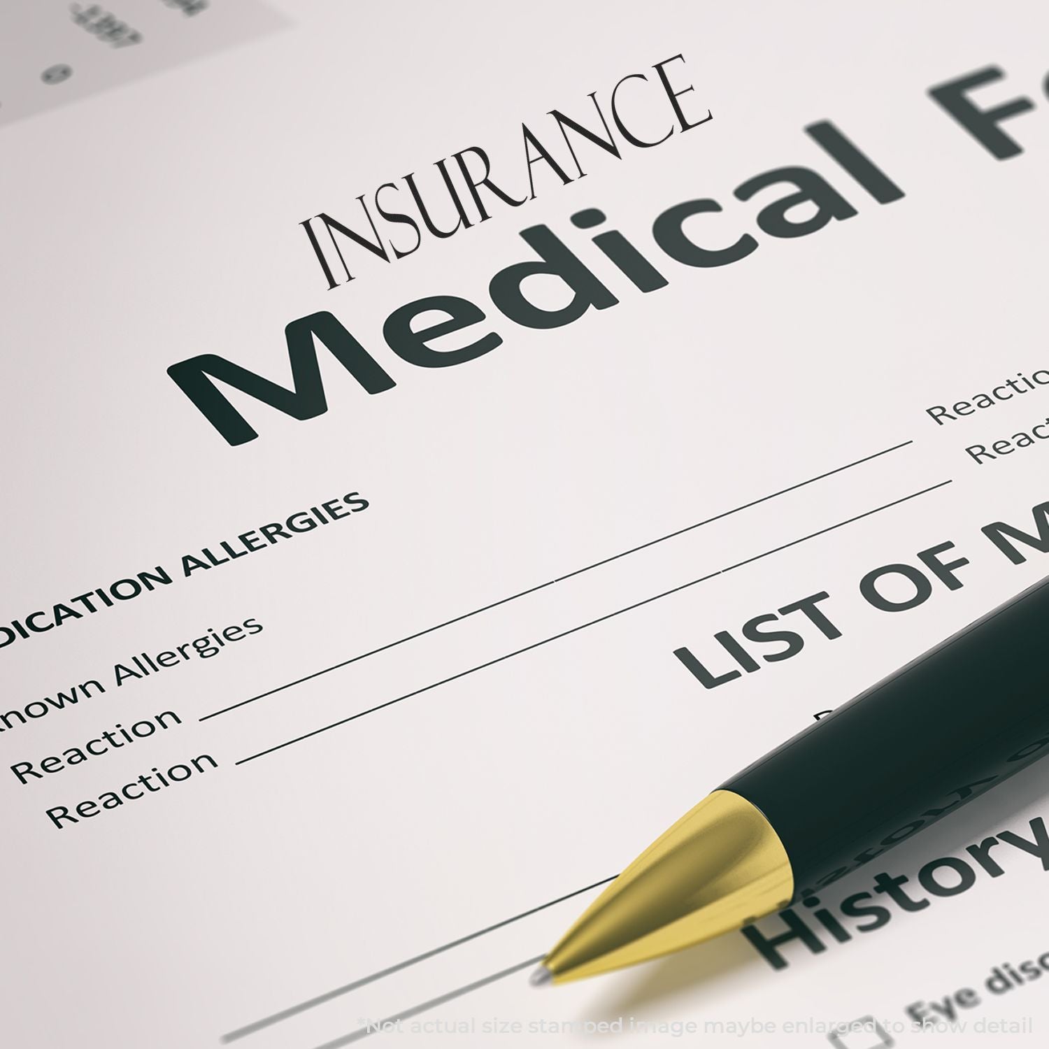Insurance needs assessment document with pen, highlighting medical allergies and reaction details for health coverage planning.