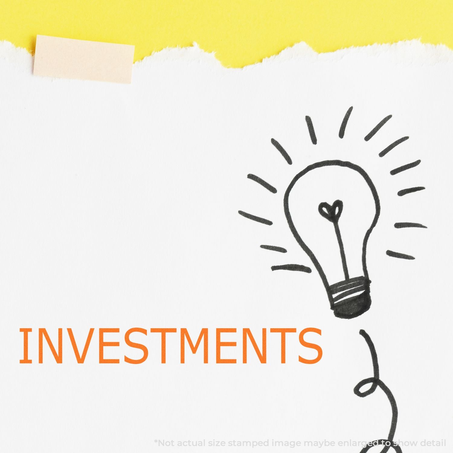 Investments concept graphic with a doodled light bulb and INVESTMENTS, symbolizing smart financial ideas and growth opportunities.