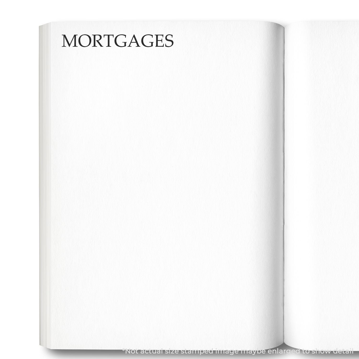Open book page with Mortgages title, representing mortgage loan and home financing concept.