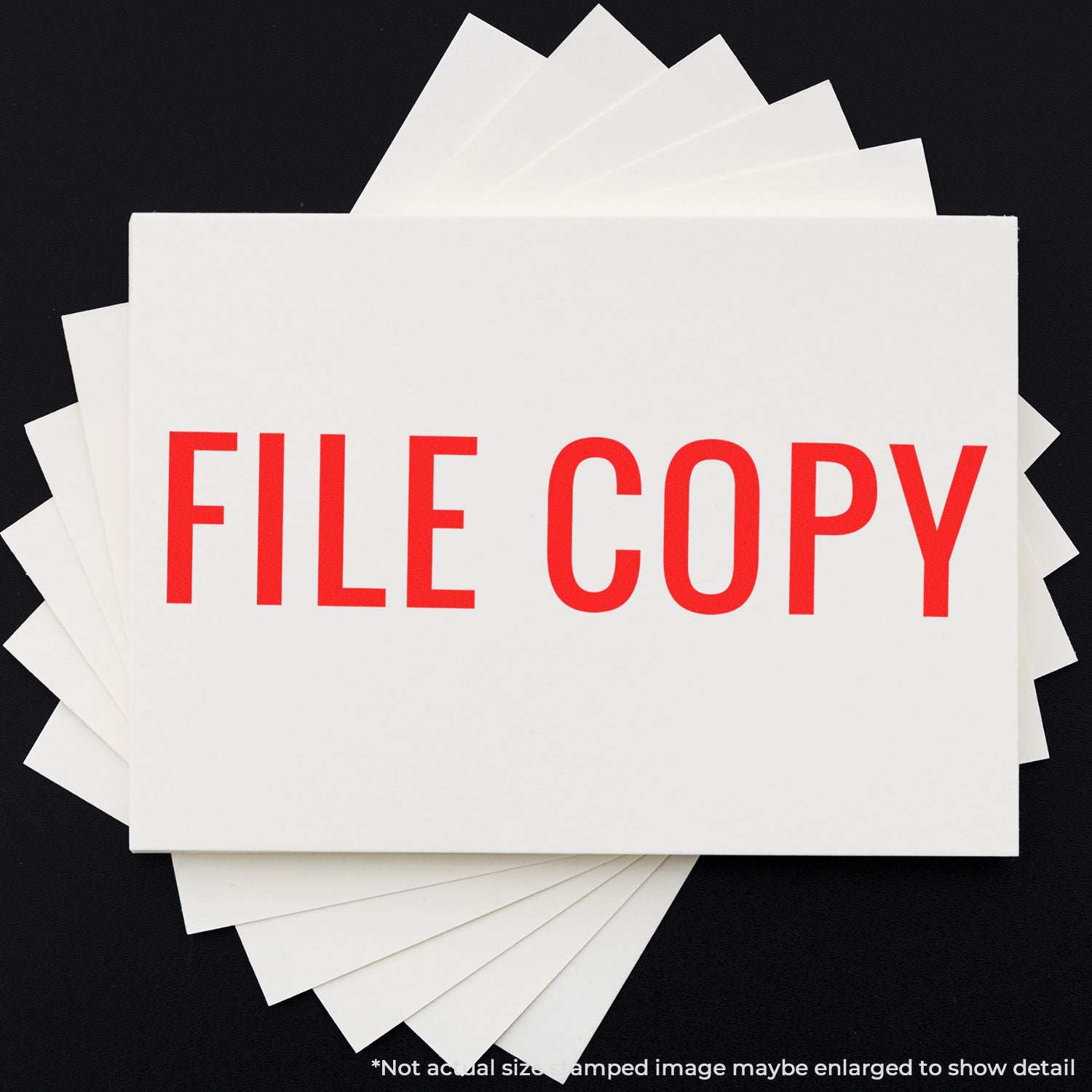 Stack of FILE COPY documents on white cards, showing file copy concept for printing, document storage, and organization.