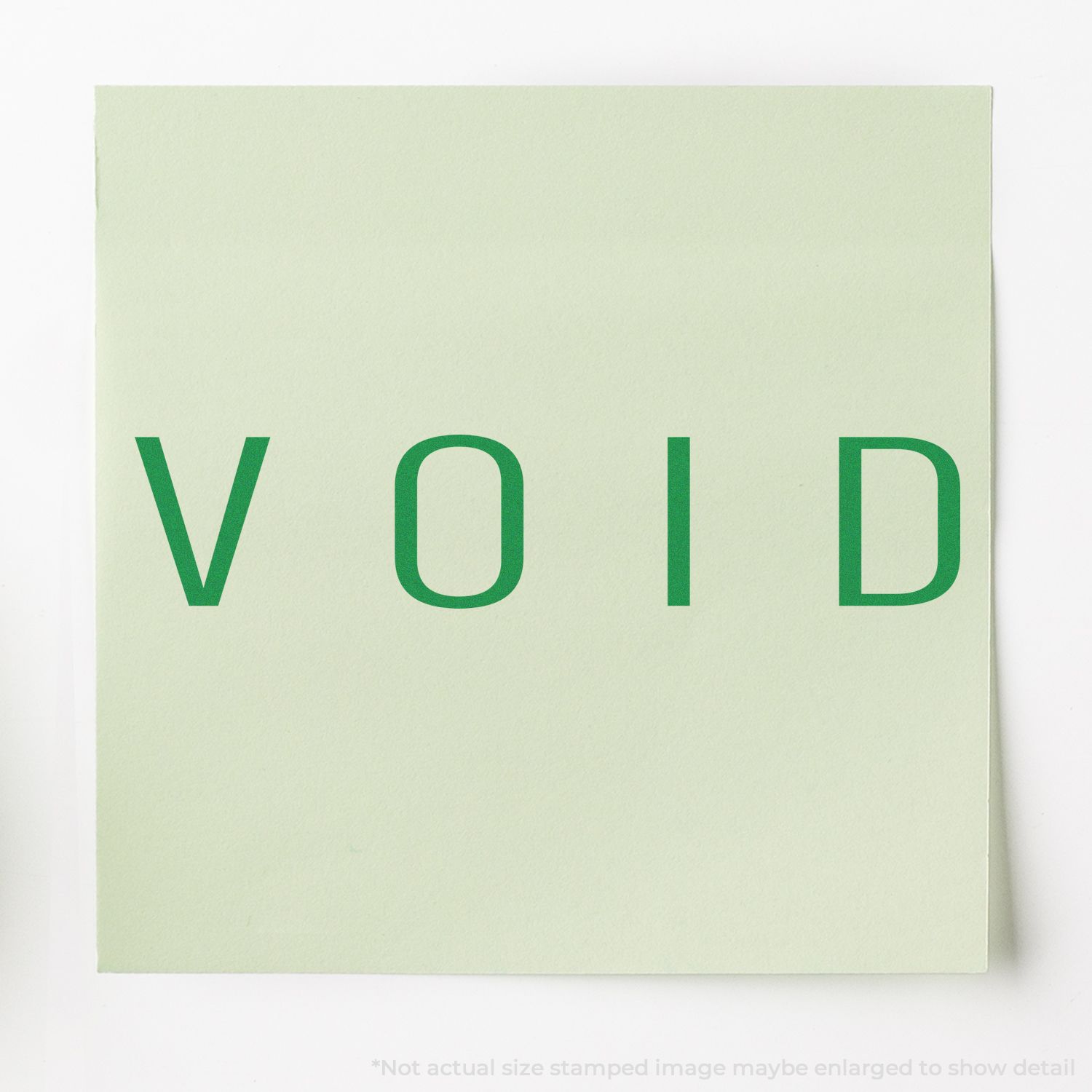 Mint green background with large green VOID stamp marking documents as invalid or canceled.