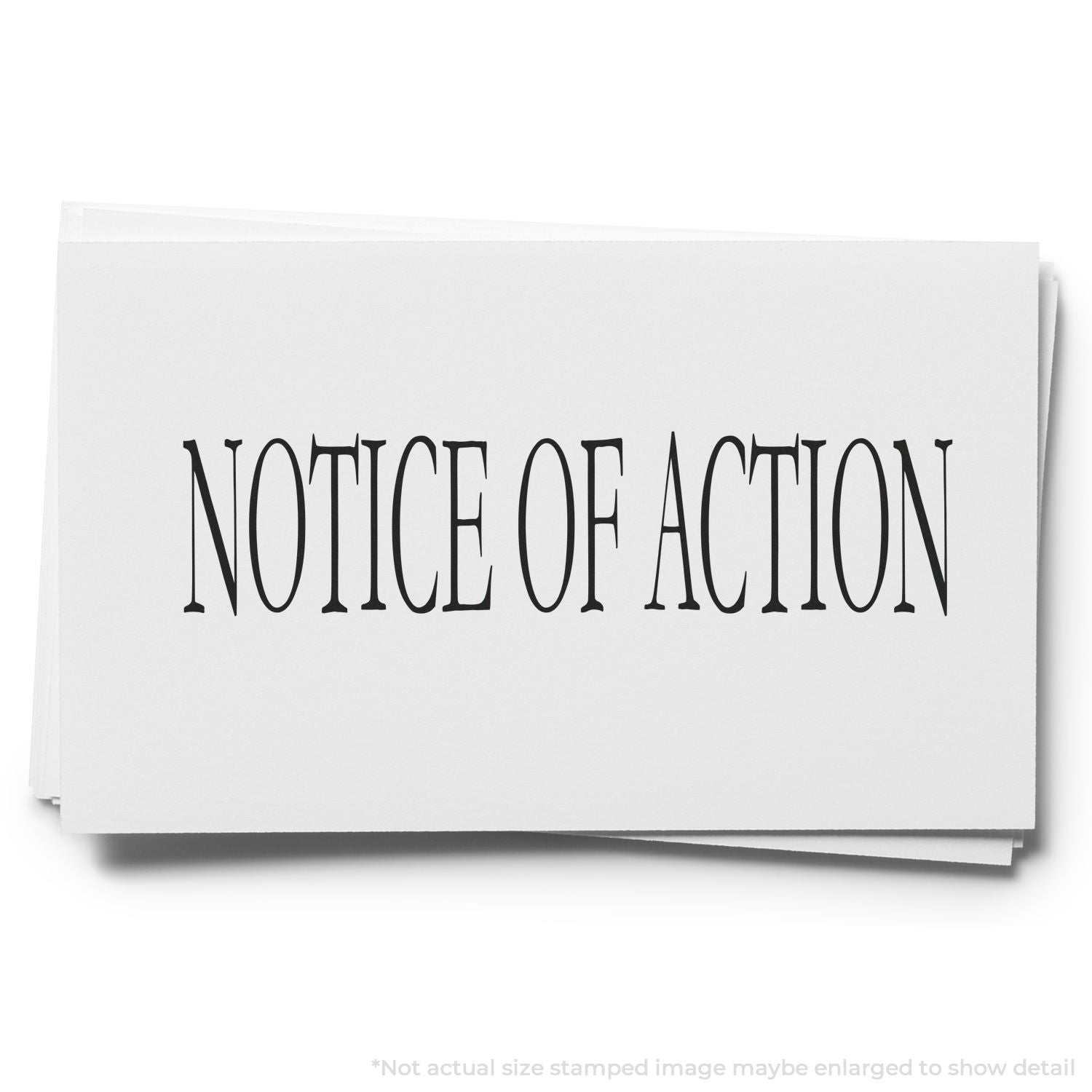 Stack of legal cards stamped Notice of Action for court filings, service, and case notice documentation.