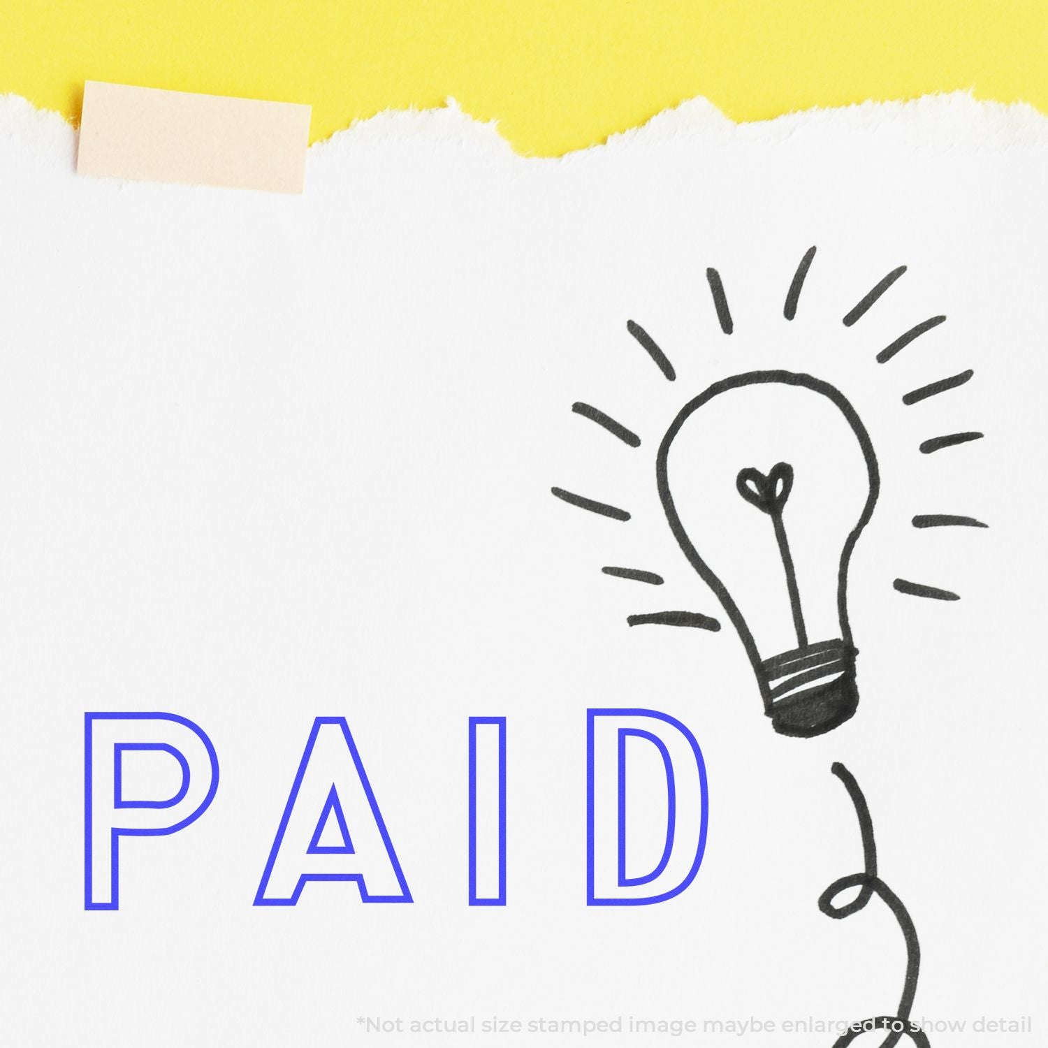 Paid advertising idea concept: lightbulb doodle with the word PAID on a white background for marketing strategy.