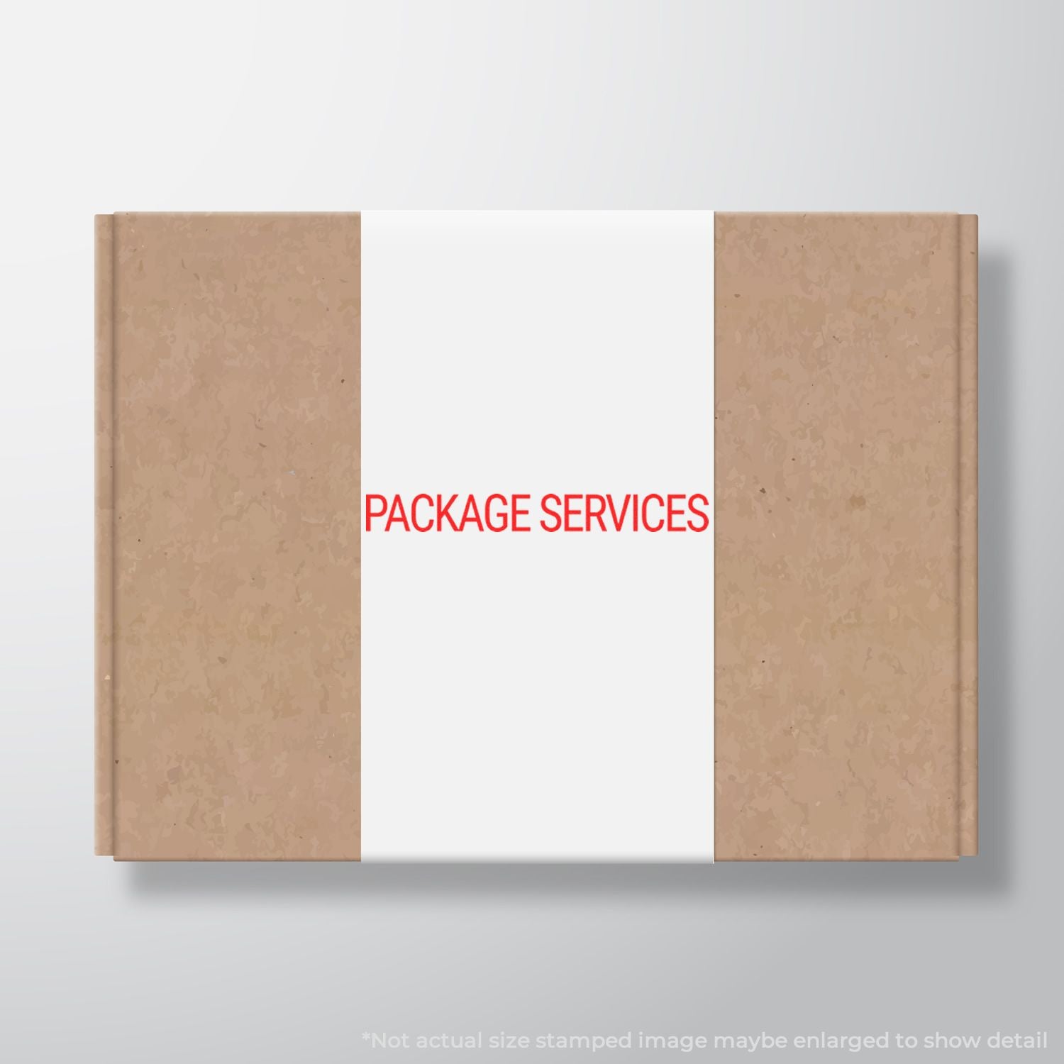 Package services banner on kraft cardboard mailer packaging, highlighting branded shipping and delivery options