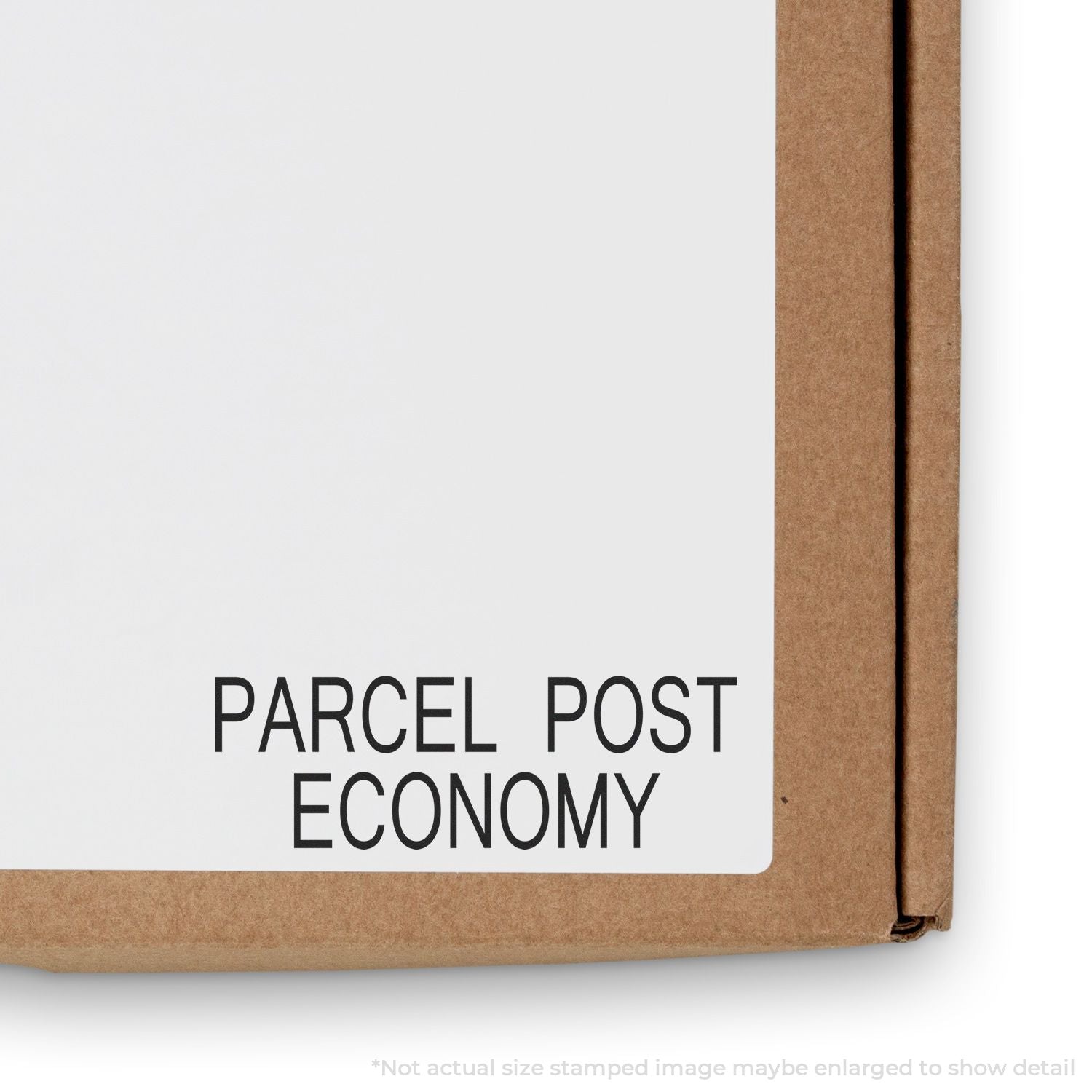 Parcel Post Economy shipping package with printed mailer label for economical postal delivery service at economy rate.