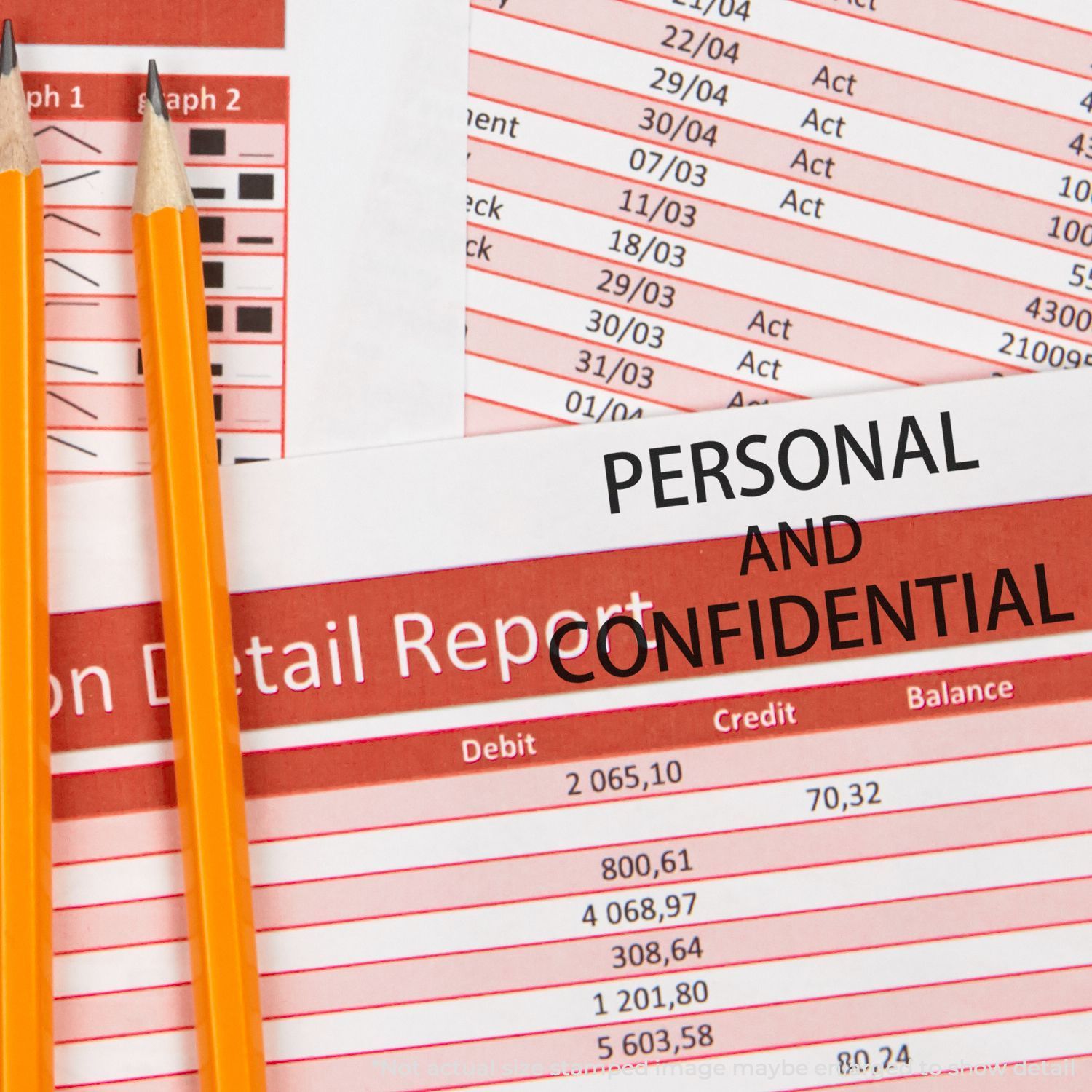 Personal and financial report document showing debit and credit entries for accounting records and budgeting.