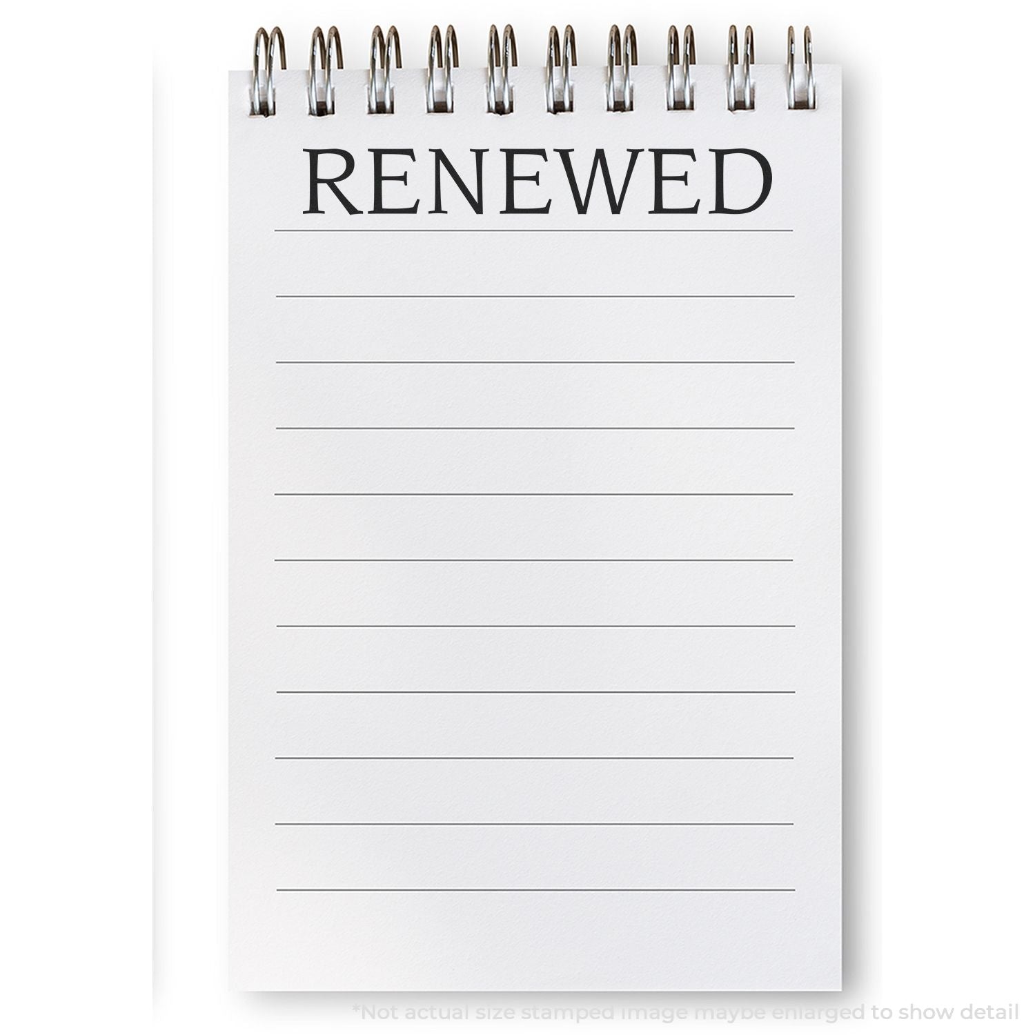 Renewed notepad planner with metal ring binder and blank linesideal for writing goals, notes, and renewal reminders for work.