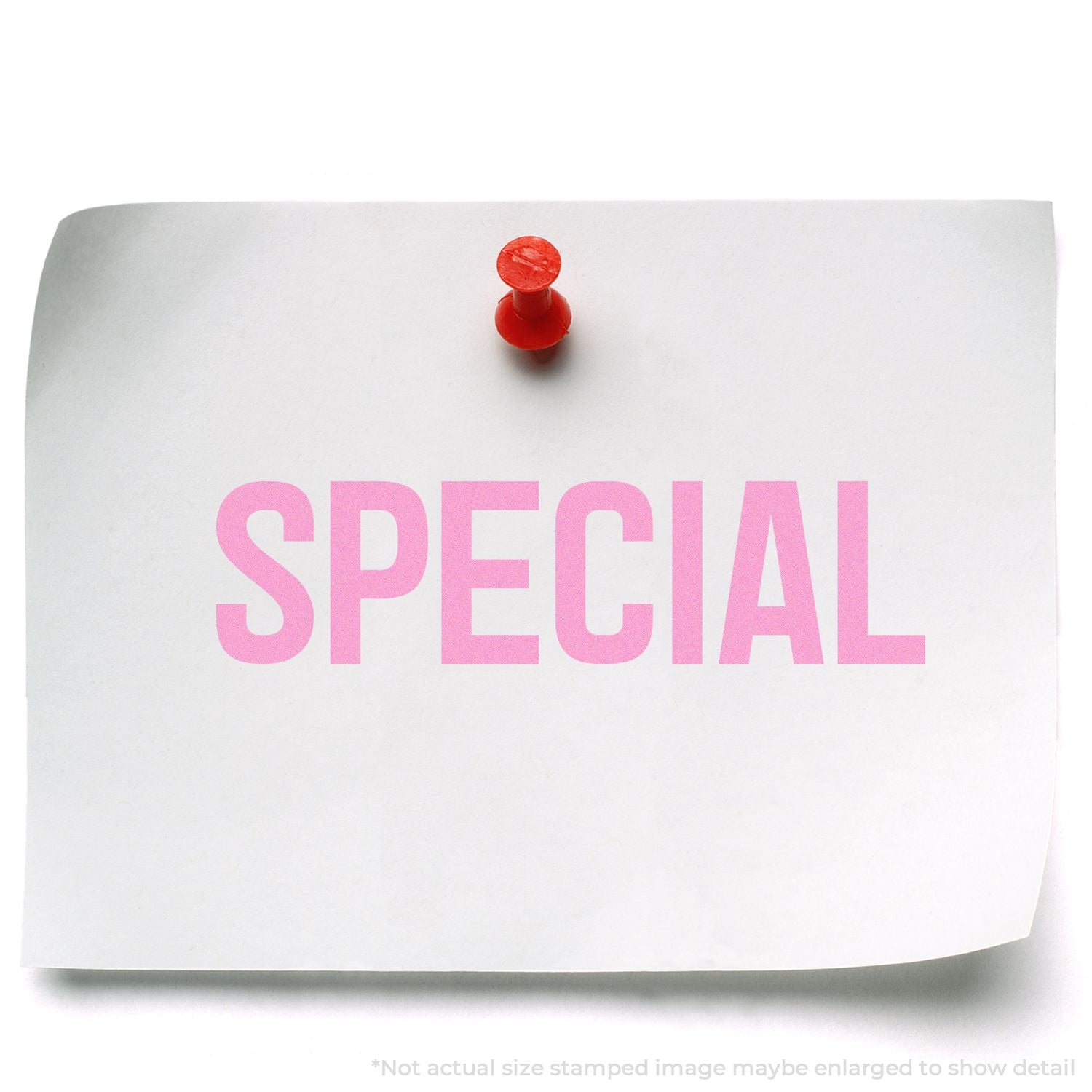 Red pushpin holds a white note reading SPECIAL, ideal for marketing, promo messaging, or special offer callouts.