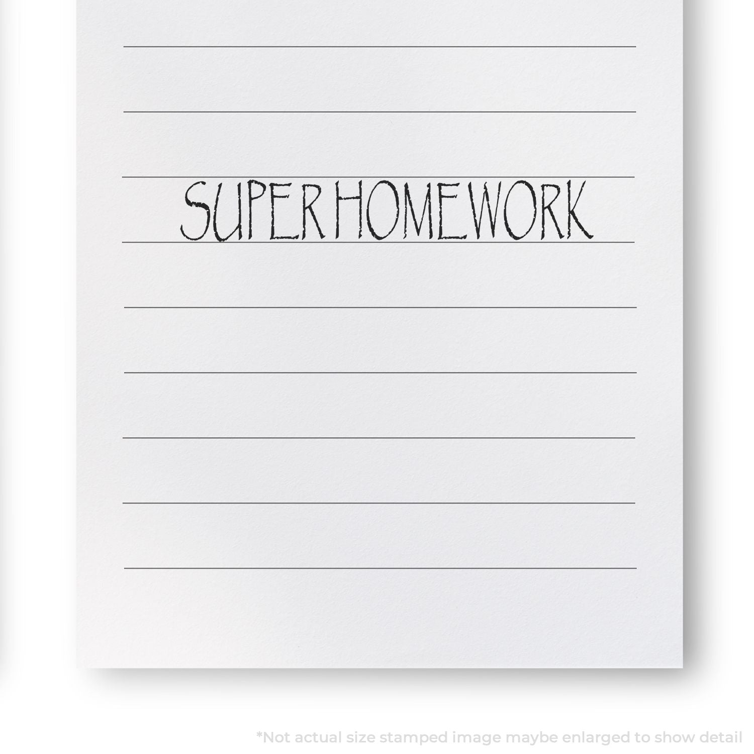 Printable super homework page with bold title and lined writing space for students, homework tracking, and study planning.