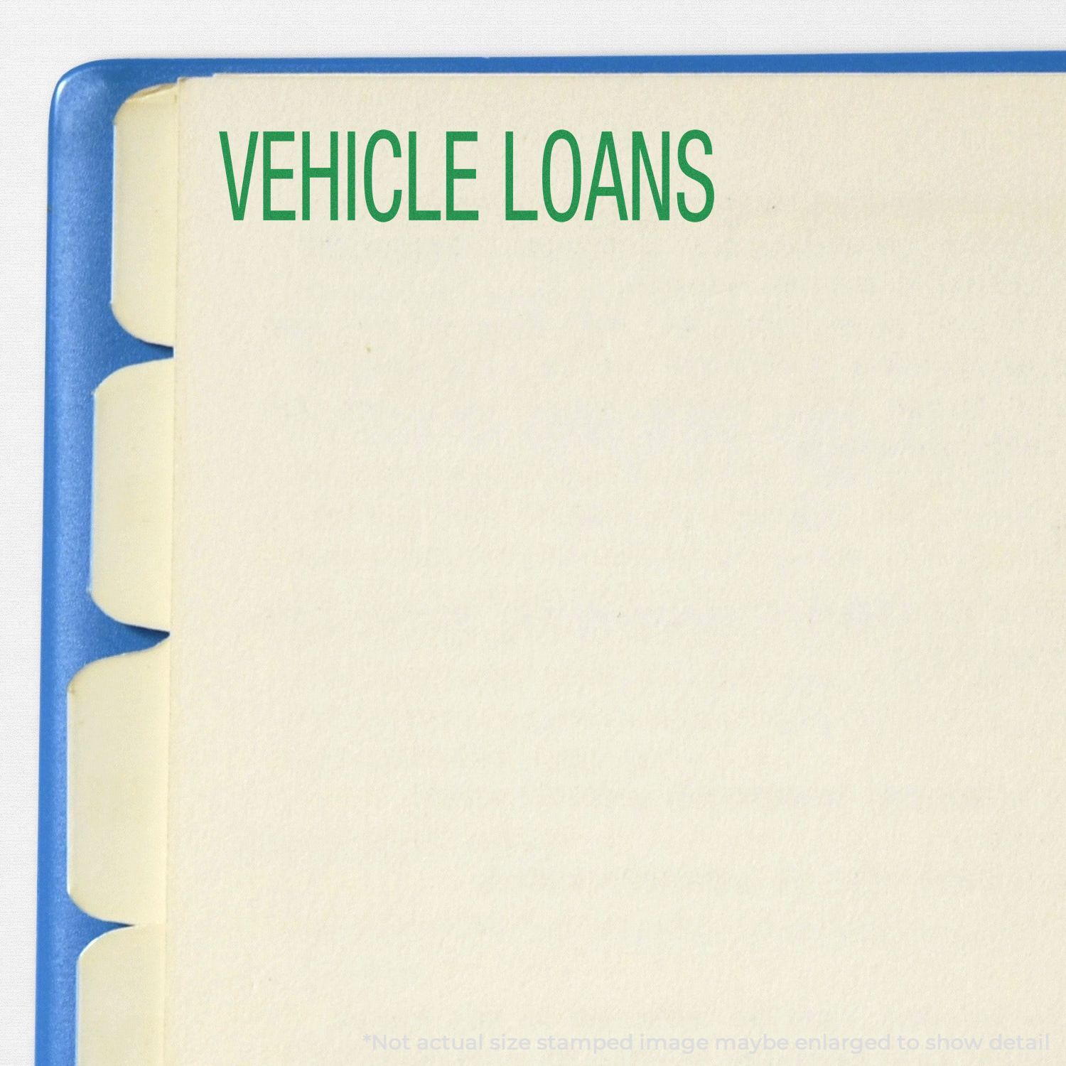Vehicle loans category banner on a document tab, indicating car financing options