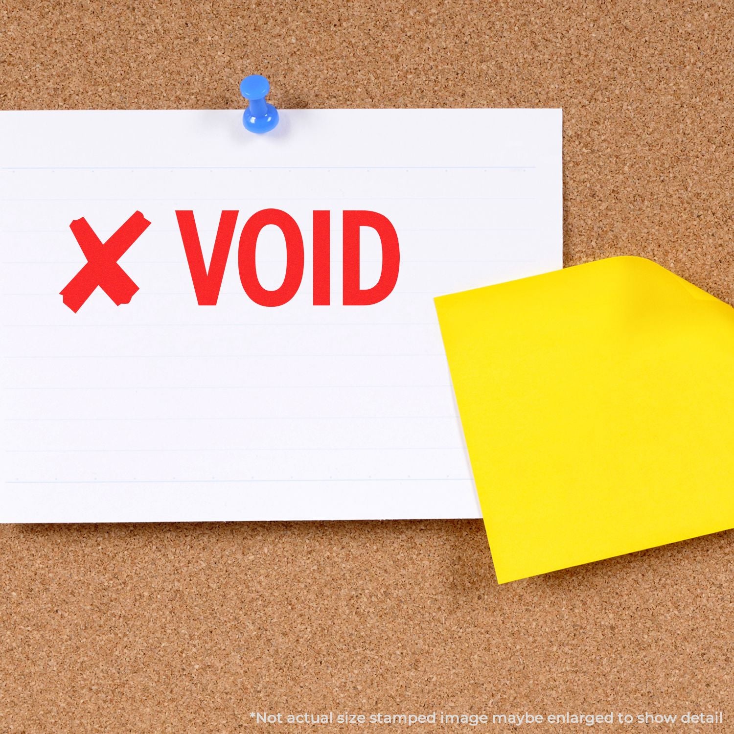 Corkboard note reading X VOID with yellow sticky note, symbolizing avoiding negativity and making better choices.
