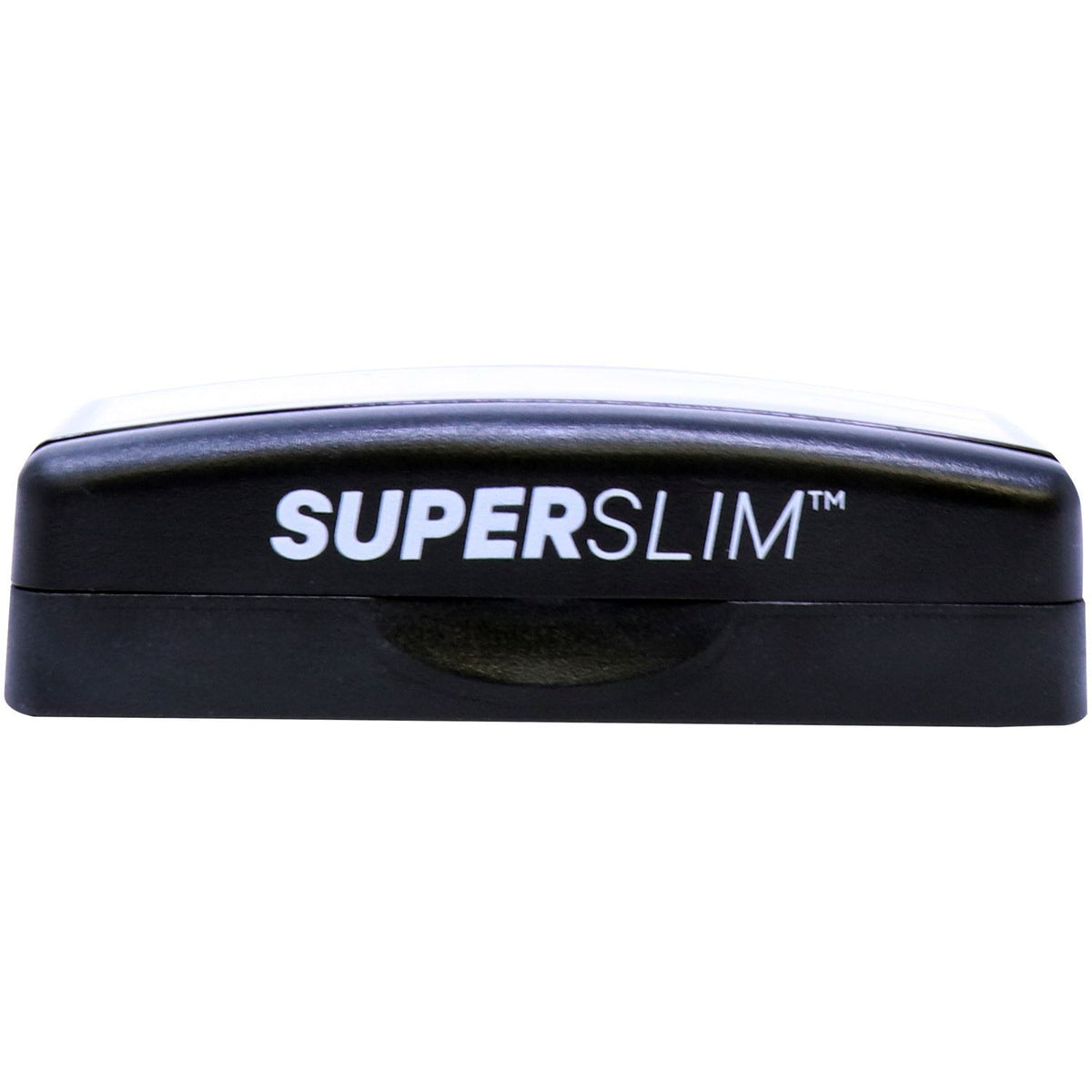 SuperSlim™ black personal grooming device close-up highlighting the SuperSlim logo, product branding for slim grooming care.