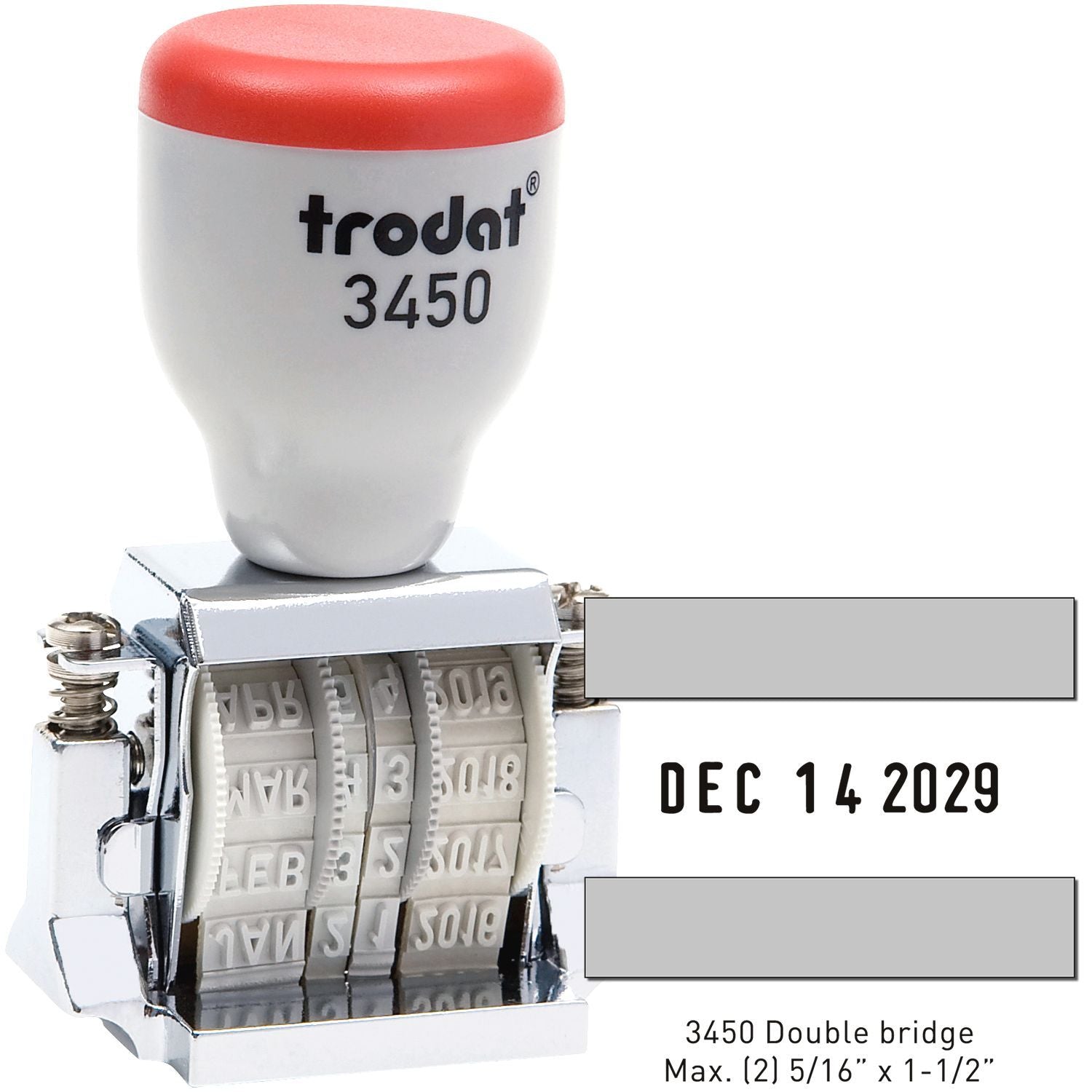 Trodat 3450 Double Bridge Date Stamp 5/16 x 1-1/2 Main Image